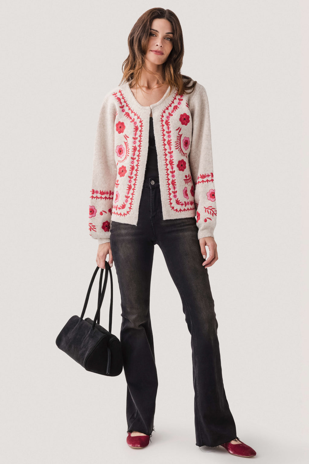 Strut & Bolt Embroidered Knit Cardigan