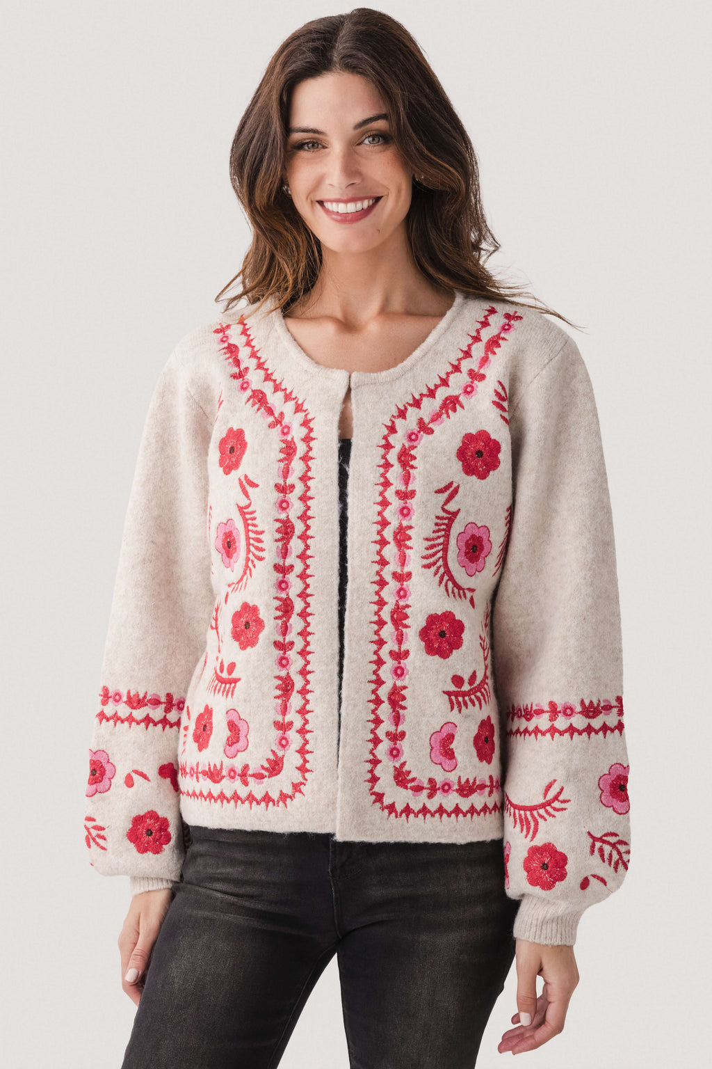 Strut & Bolt Embroidered Knit Cardigan