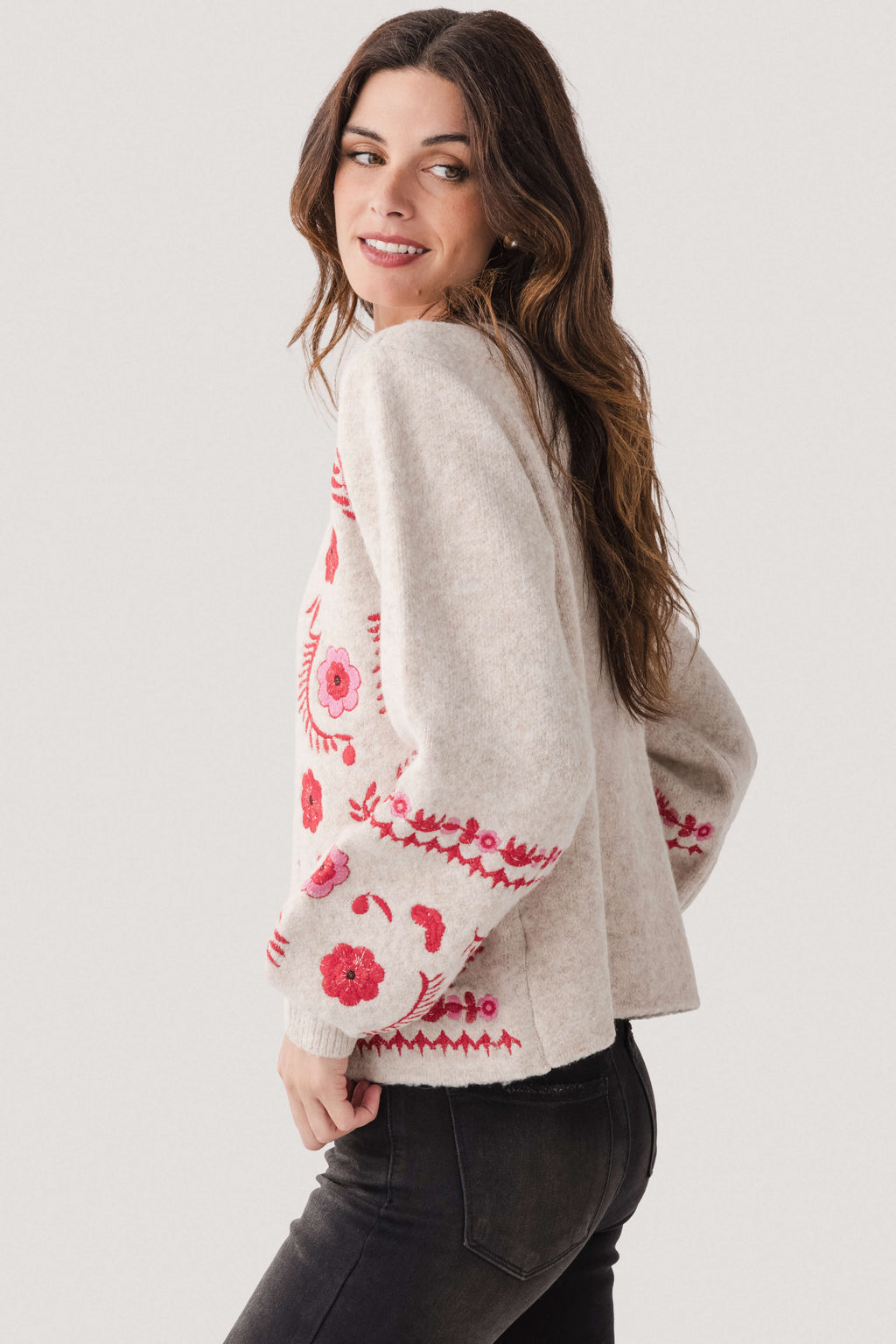Strut & Bolt Embroidered Knit Cardigan