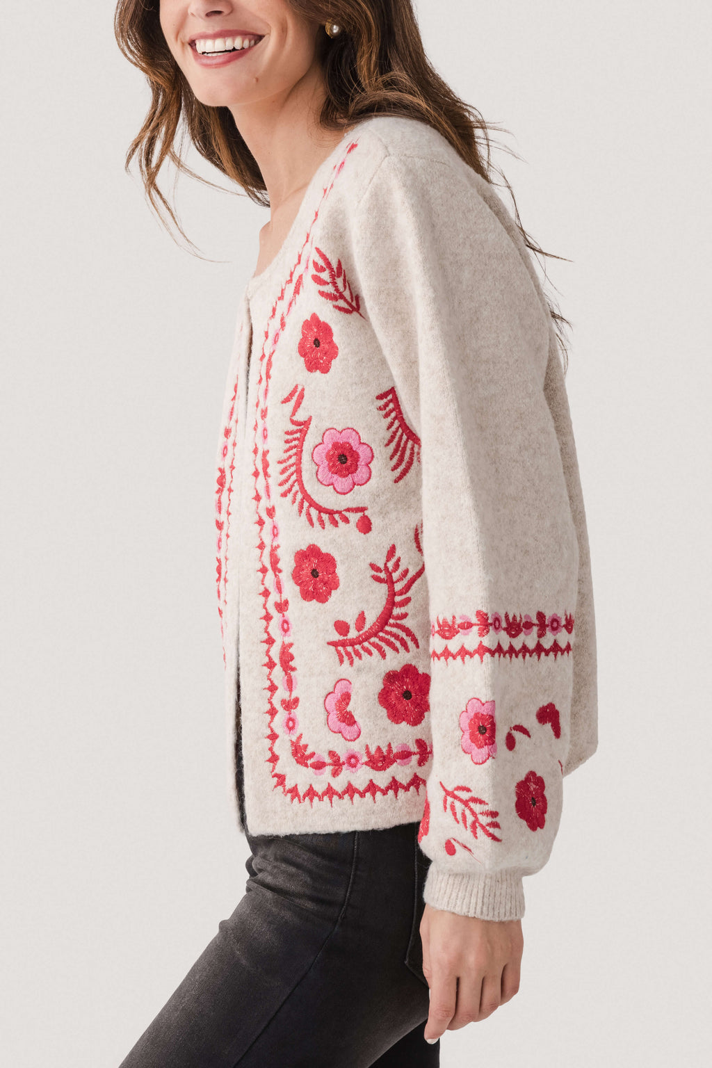 Strut & Bolt Embroidered Knit Cardigan