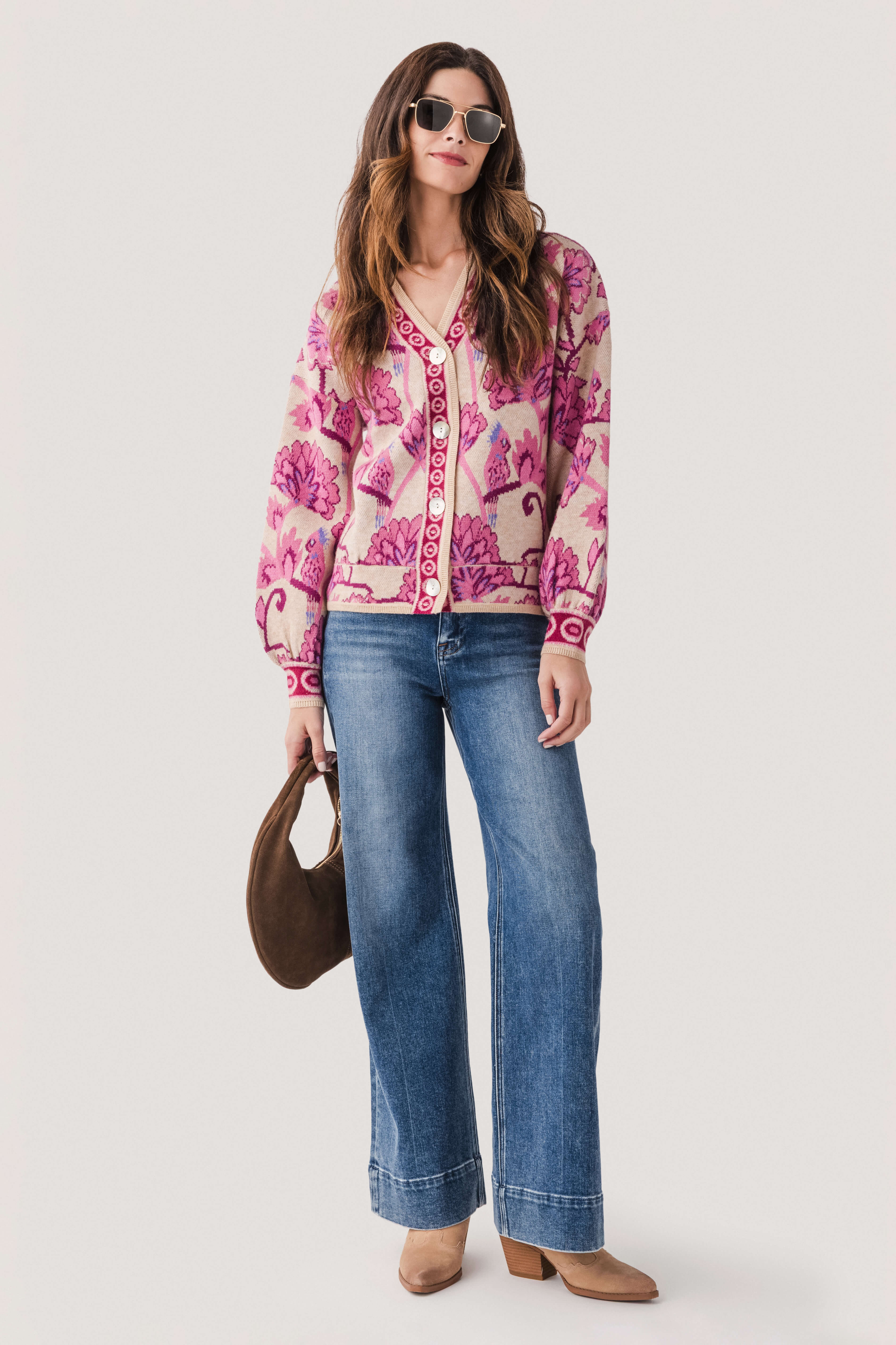 Fate Floral Jacquard Cardigan