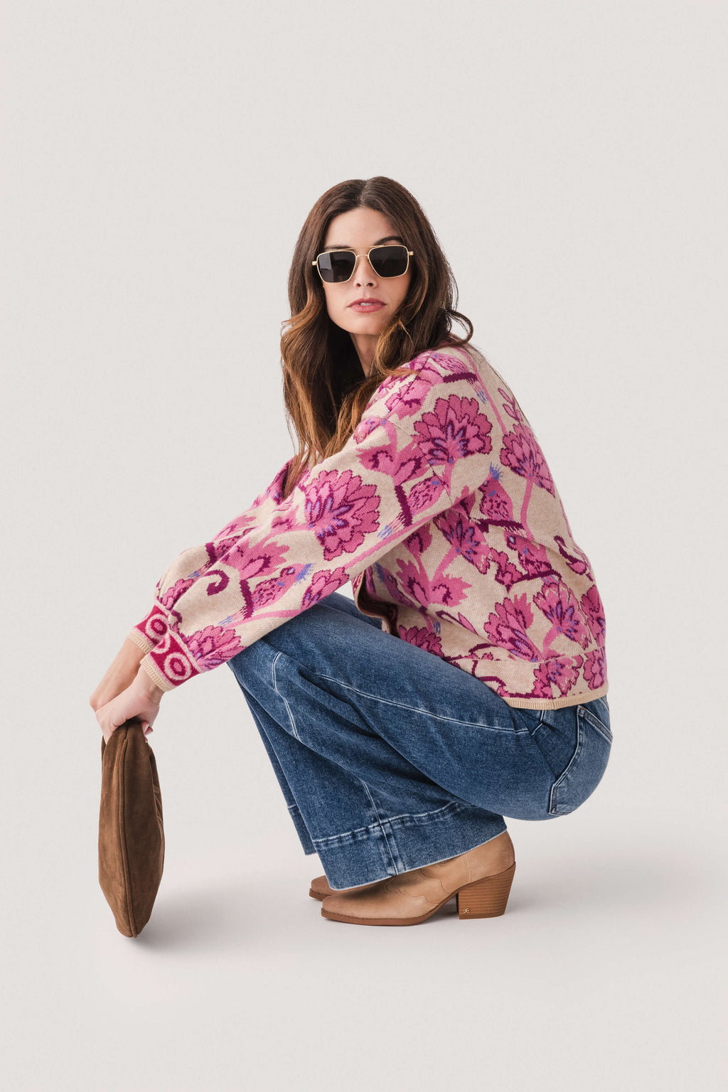 Fate Floral Jacquard Cardigan