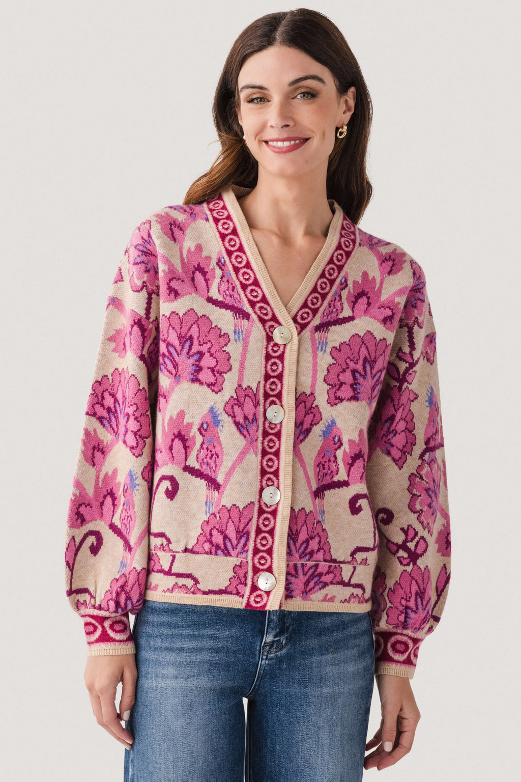 Fate Floral Jacquard Cardigan