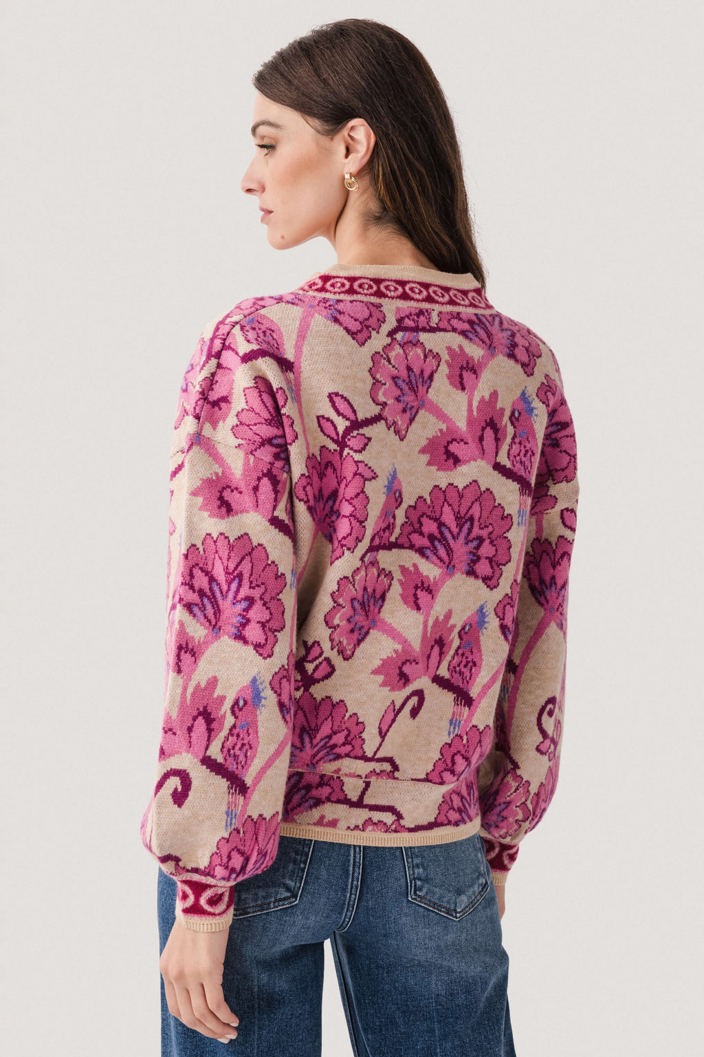Fate Floral Jacquard Cardigan