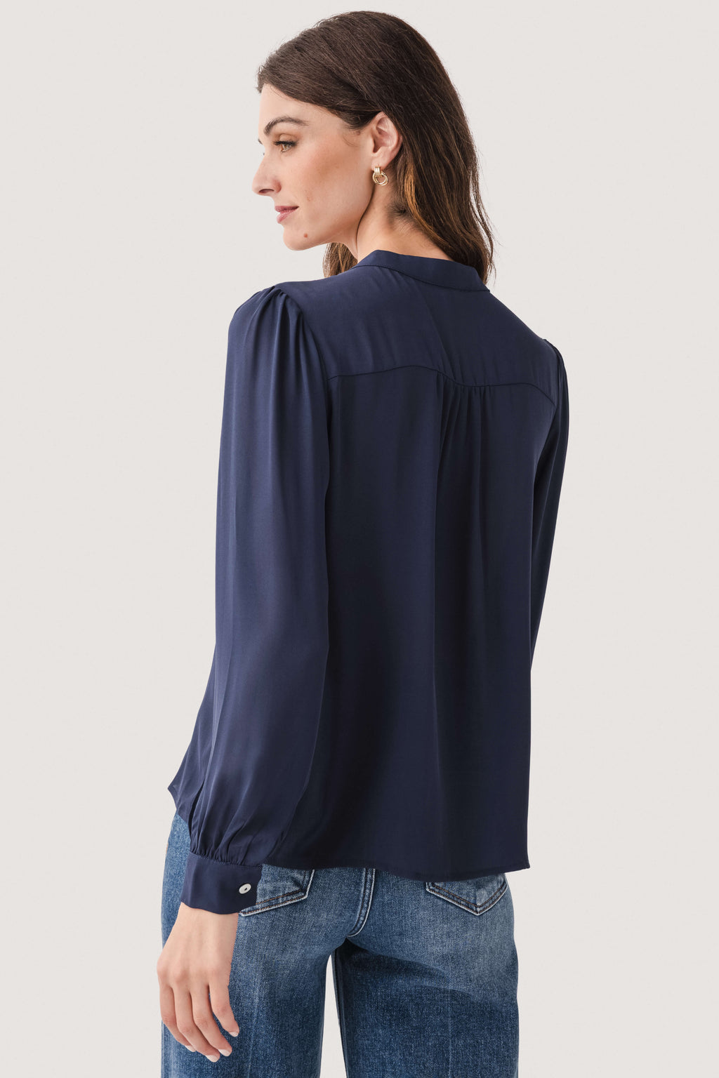 Molly Bracken Ruffle Neck Button Up Top