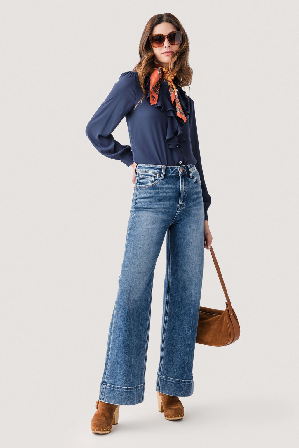 Risen Jay Wide Leg Wide Hem Trouser Jeans