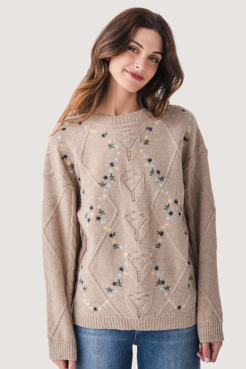 Strut & Bolt Embroidered Knit Sweater