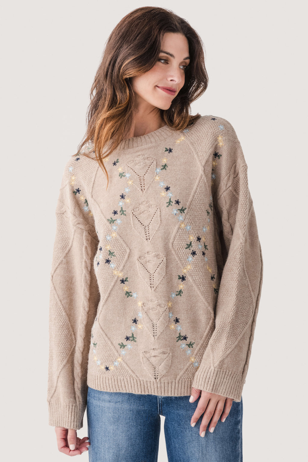 Strut & Bolt Embroidered Knit Sweater