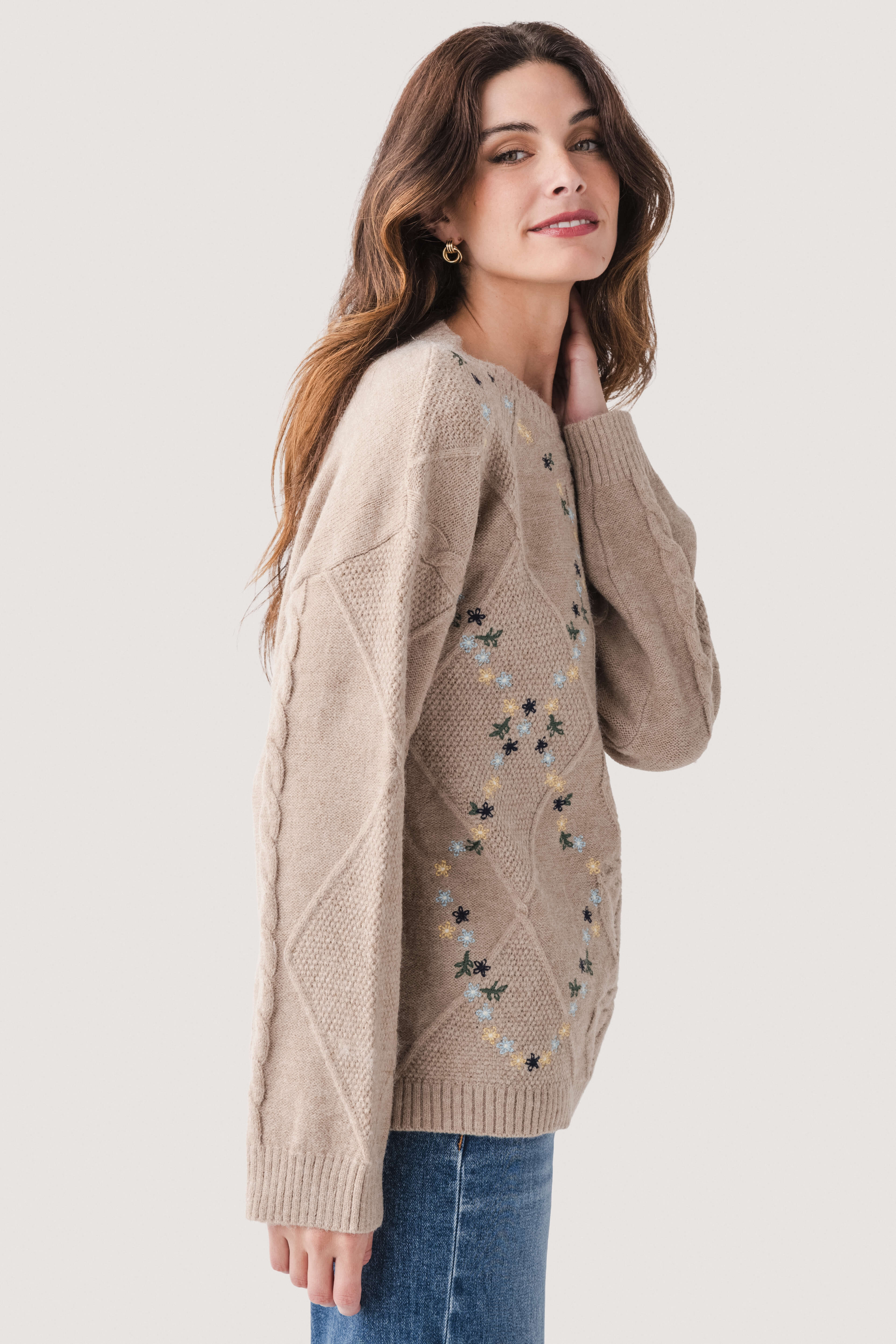 Strut & Bolt Embroidered Knit Sweater