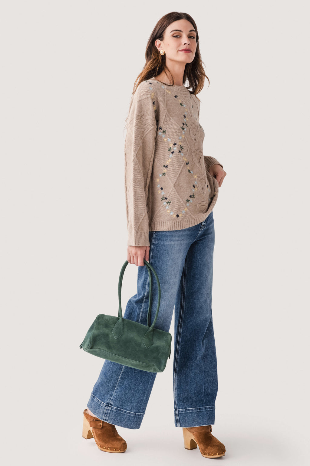 Strut & Bolt Embroidered Knit Sweater