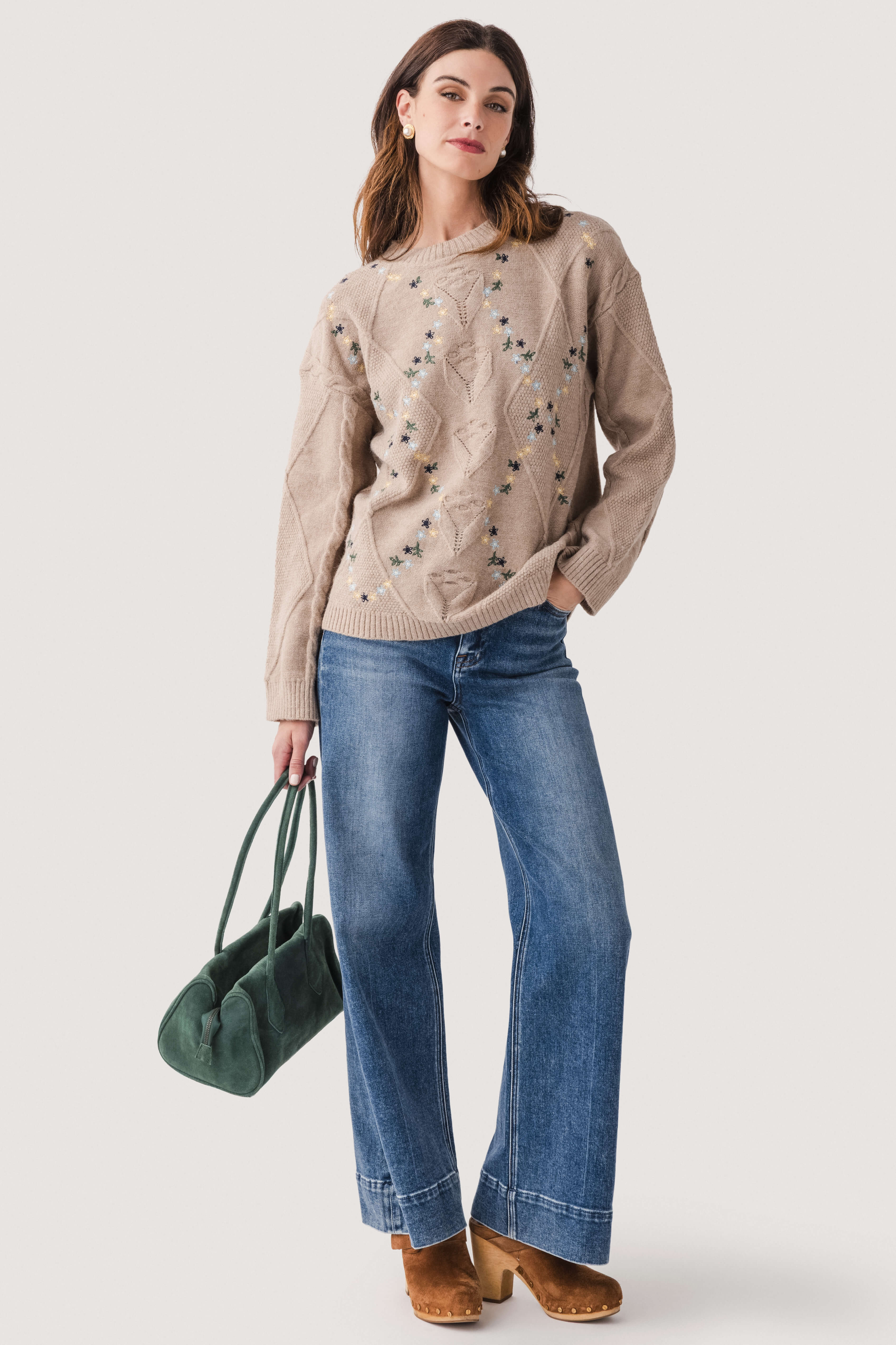 Strut & Bolt Embroidered Knit Sweater