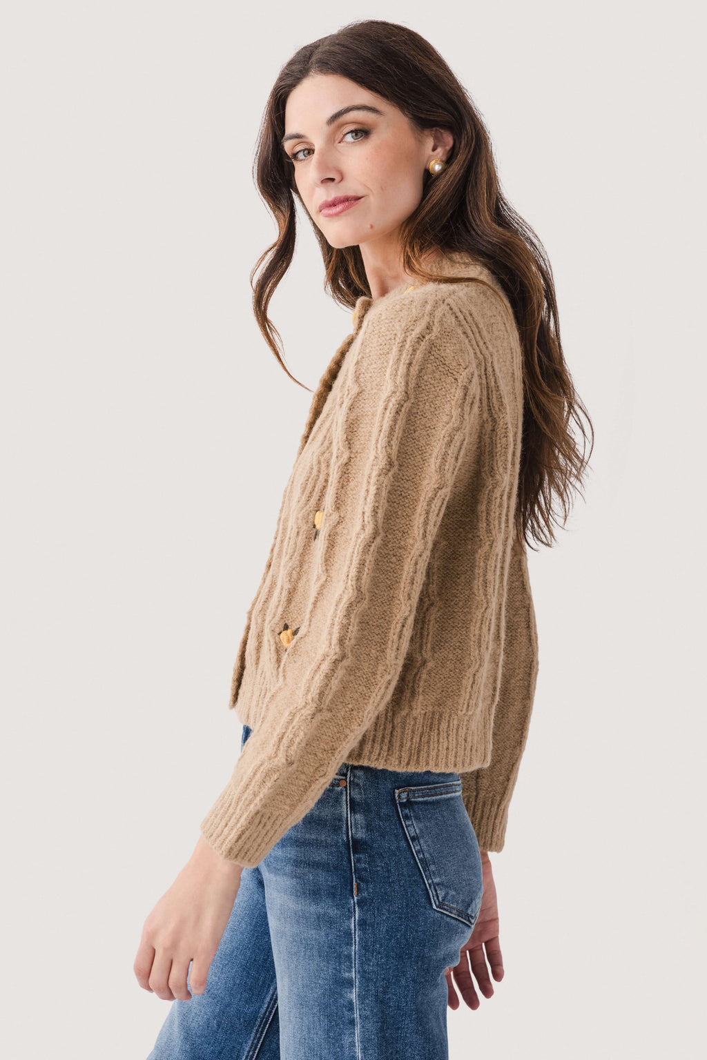 Raisonnel Embroidered Flower Cardigan