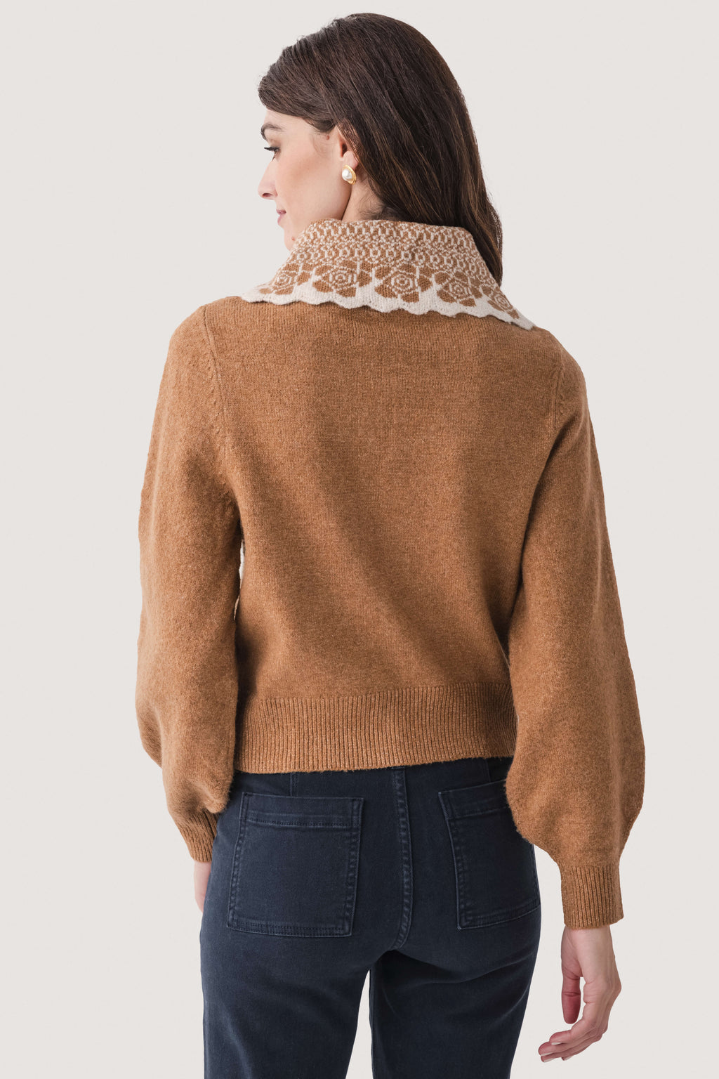 THML Contrast Lace Collar Sweater