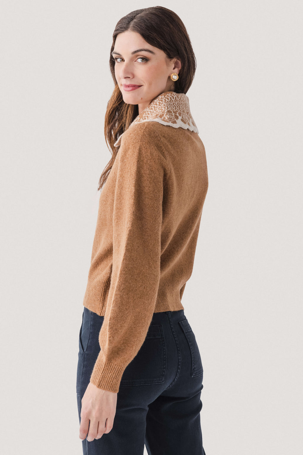 THML Contrast Lace Collar Sweater