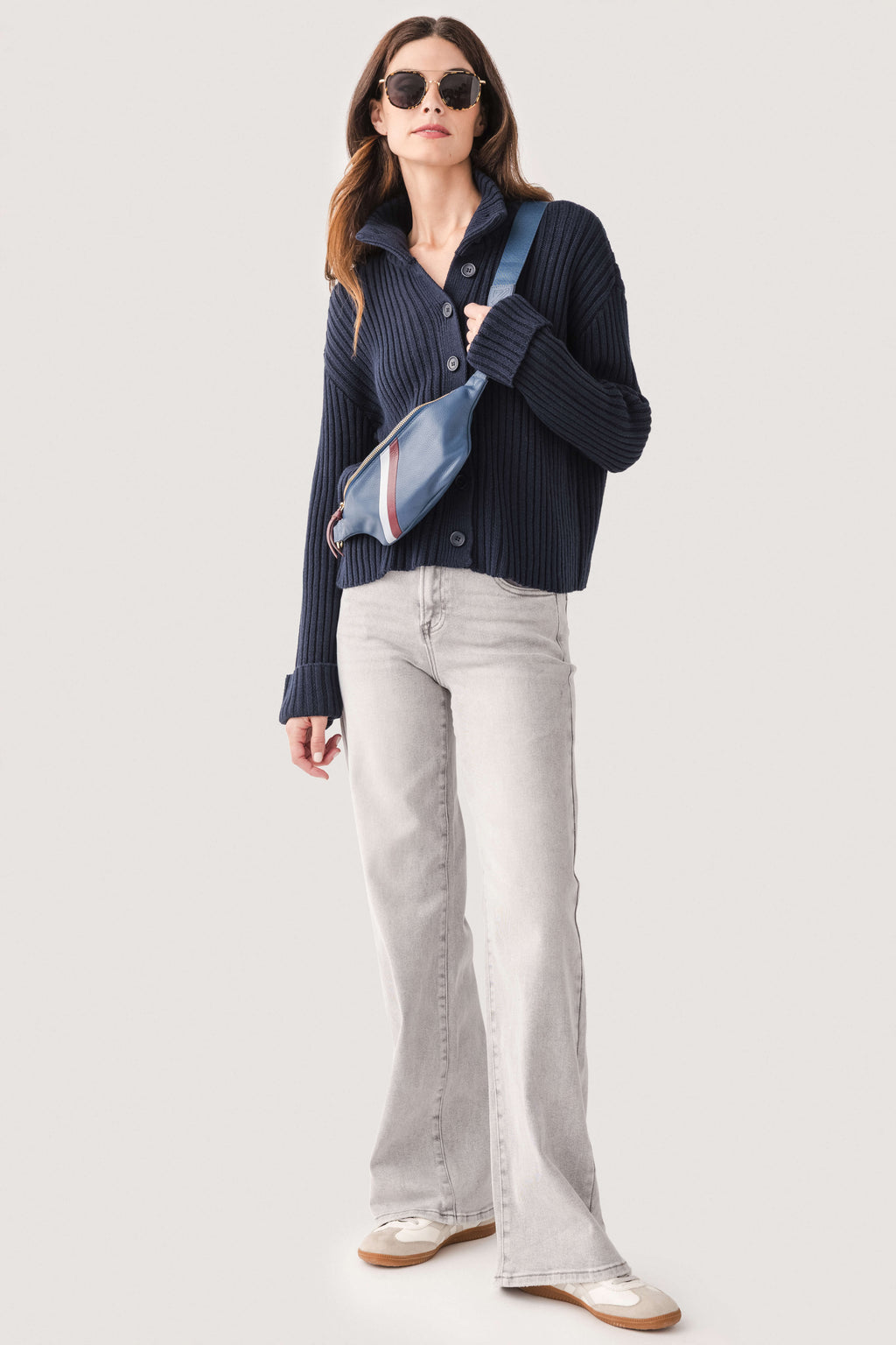 RD Style Long Sleeve Mockneck Cardigan