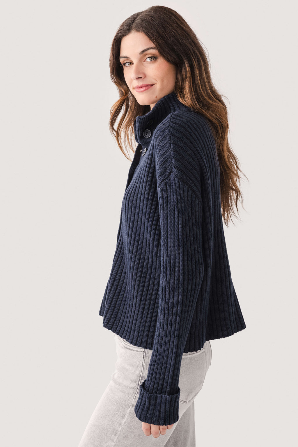 RD Style Long Sleeve Mockneck Cardigan