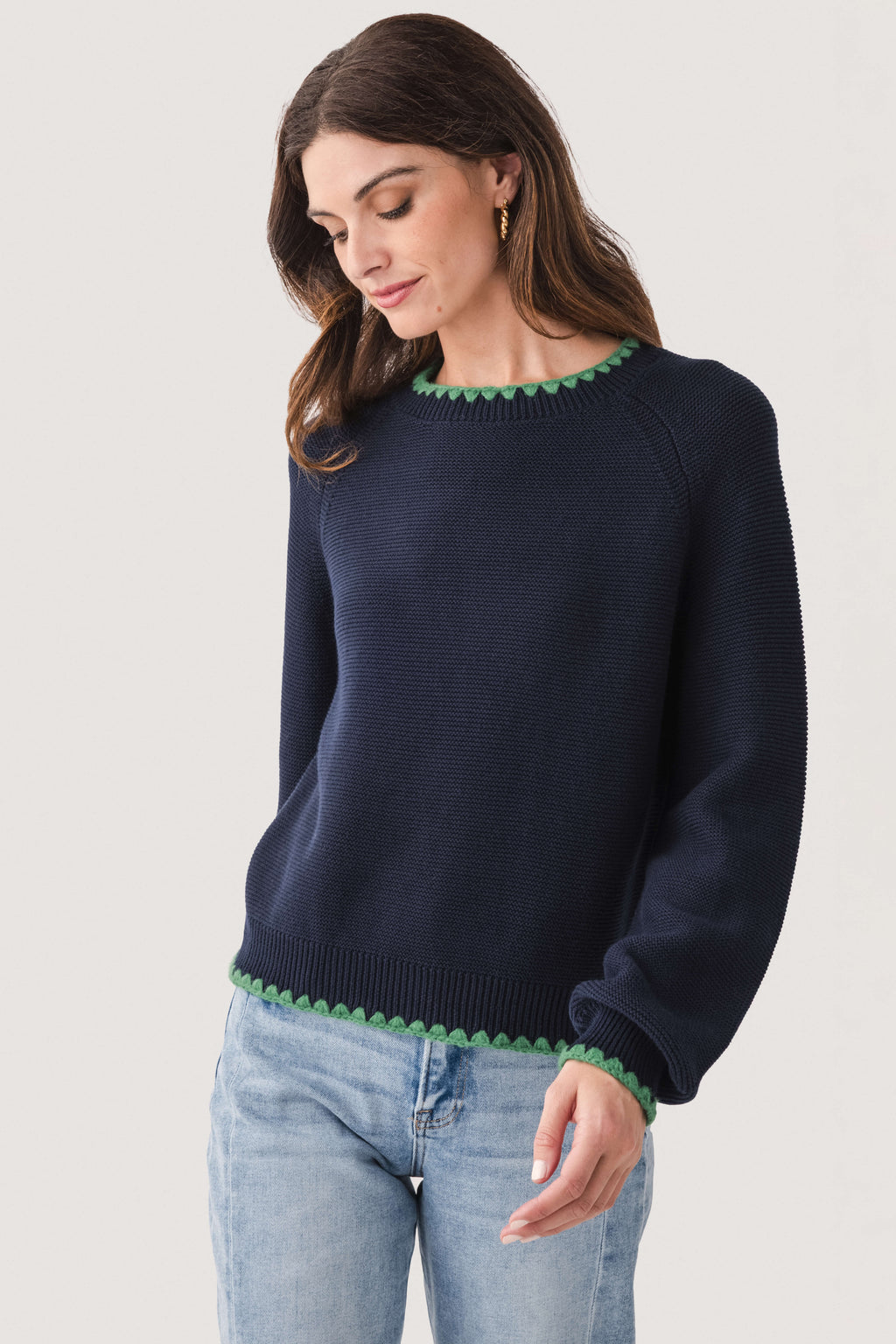 &Merci Contrast Scallop Detail Sweater