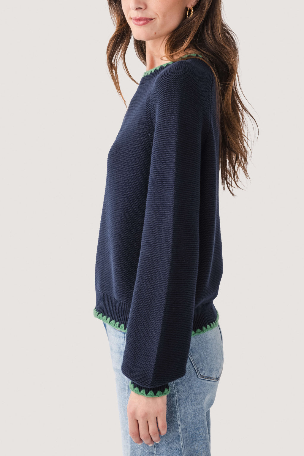 &Merci Contrast Scallop Detail Sweater