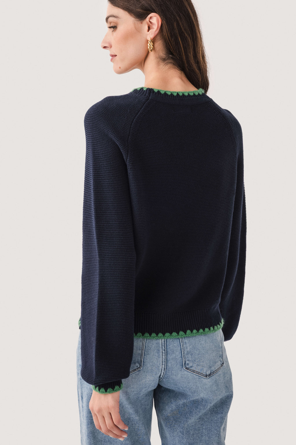 &Merci Contrast Scallop Detail Sweater