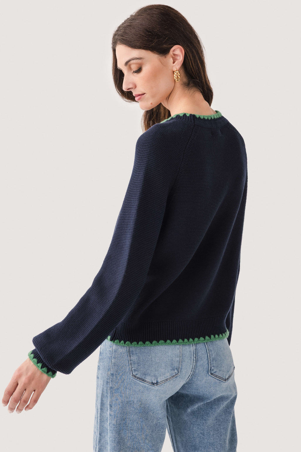 &Merci Contrast Scallop Detail Sweater