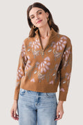 Current Air Pattern Jacquard Half Zip Up Sweater