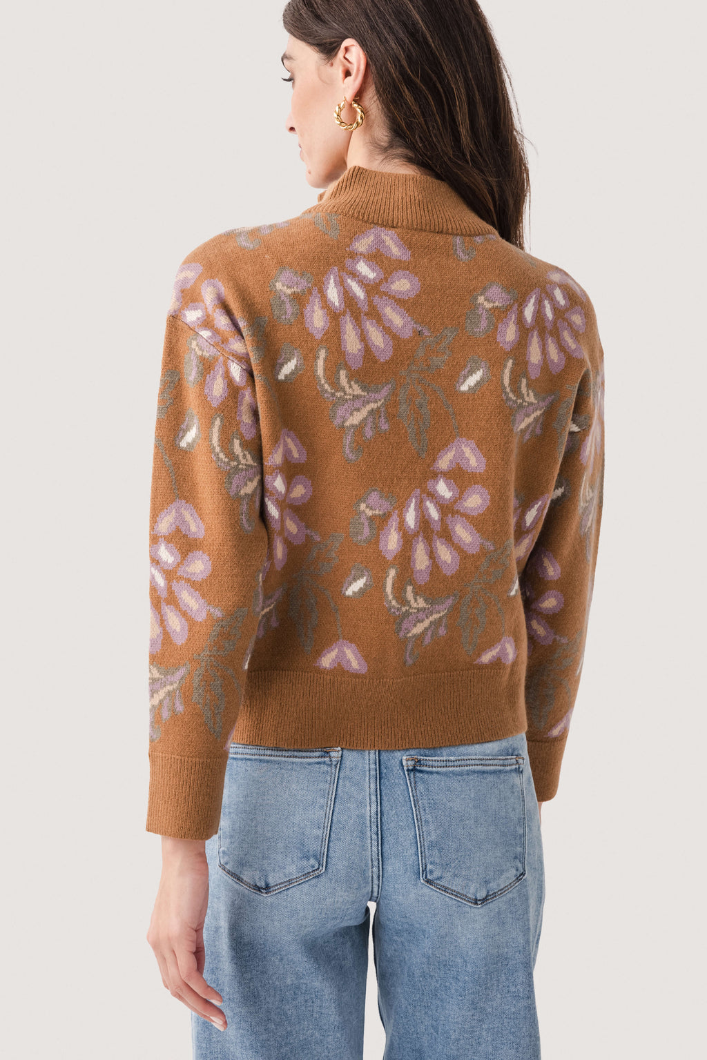 Current Air Pattern Jacquard Half Zip Up Sweater