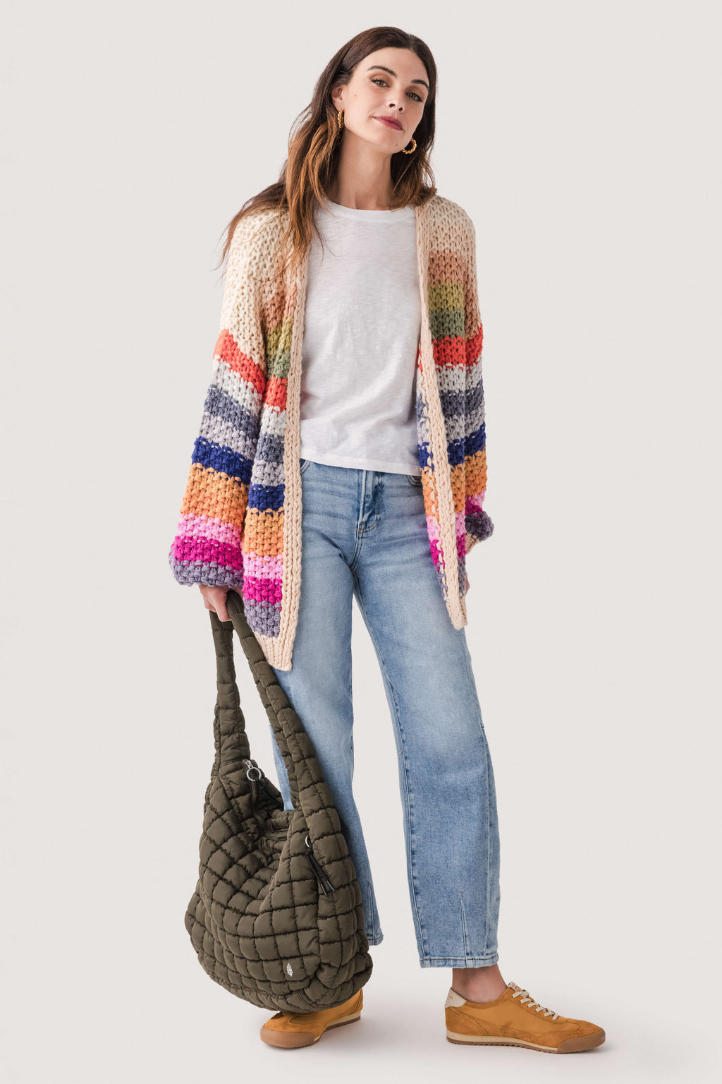 Listicle Rainbow Crochet Cardigan