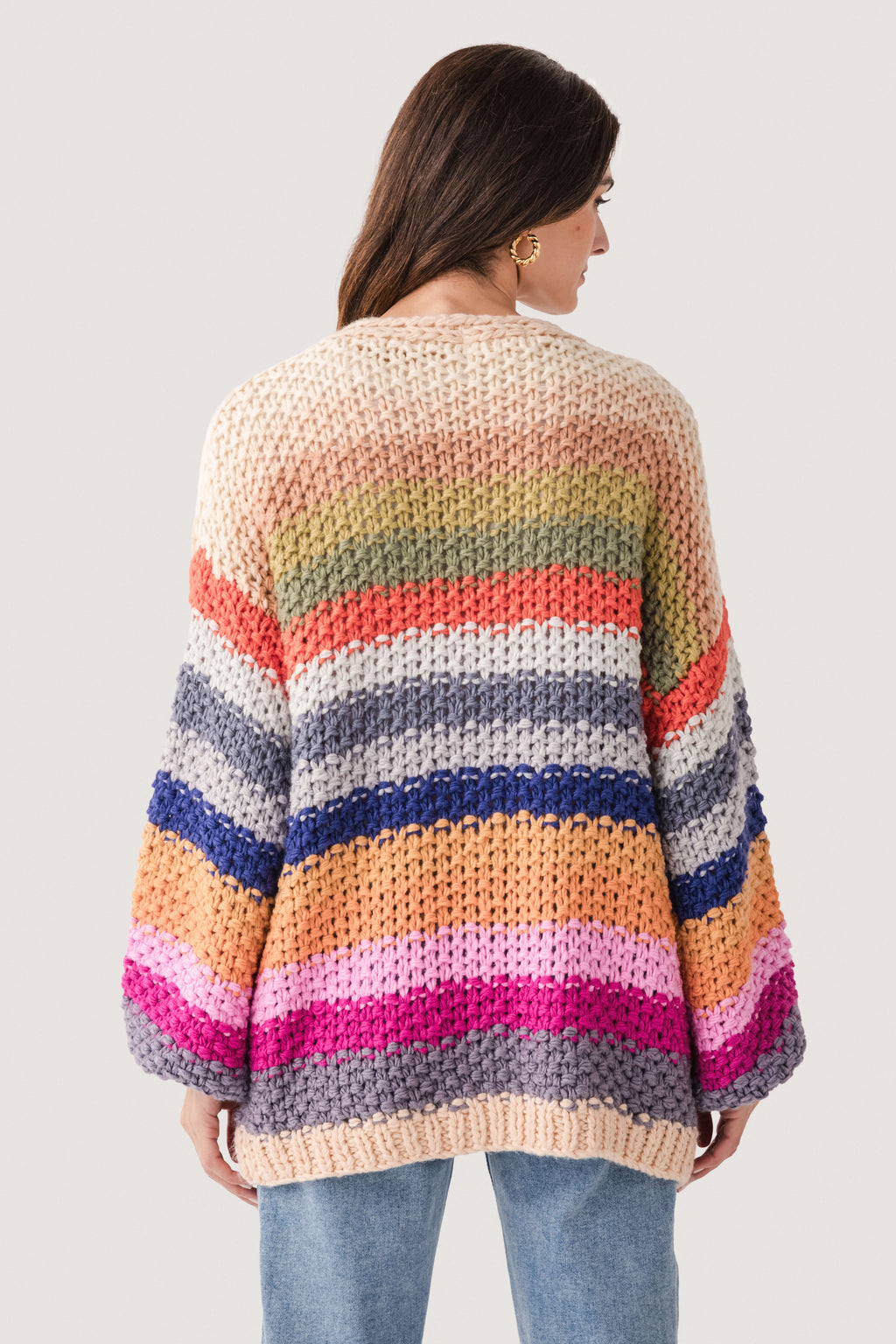 Listicle Rainbow Crochet Cardigan