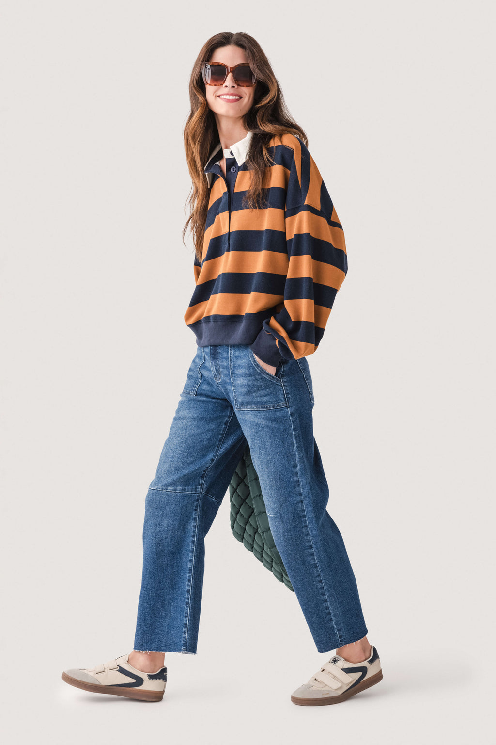 By Together Amerie Striped Collared Top