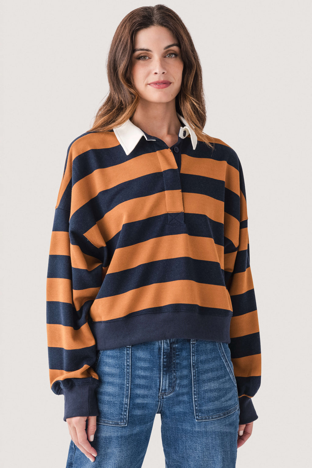 By Together Amerie Striped Collared Top