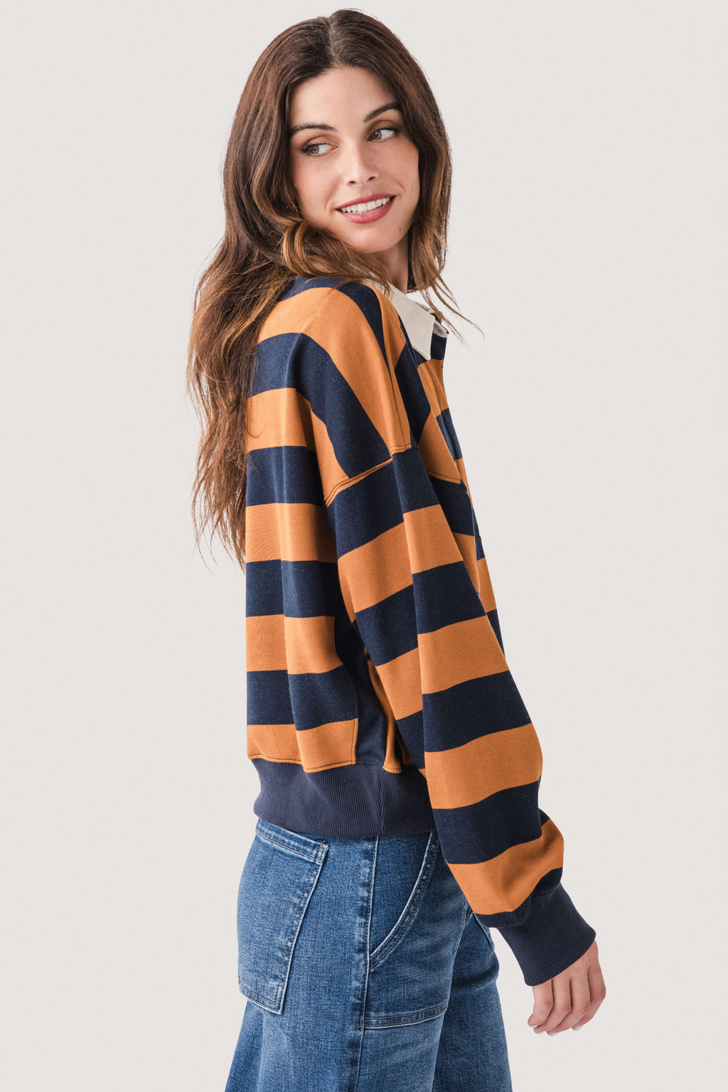 By Together Amerie Striped Collared Top