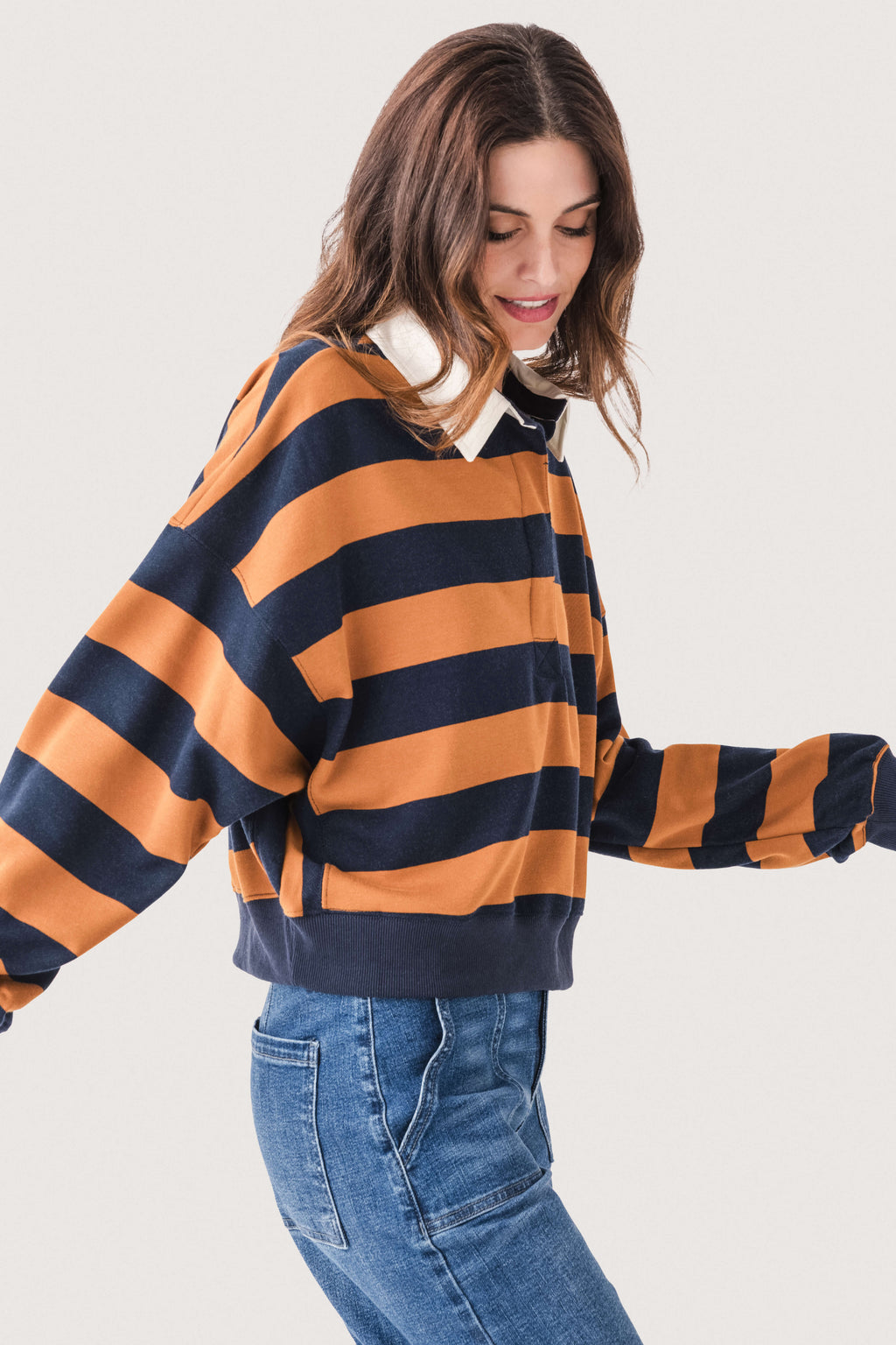 By Together Amerie Striped Collared Top