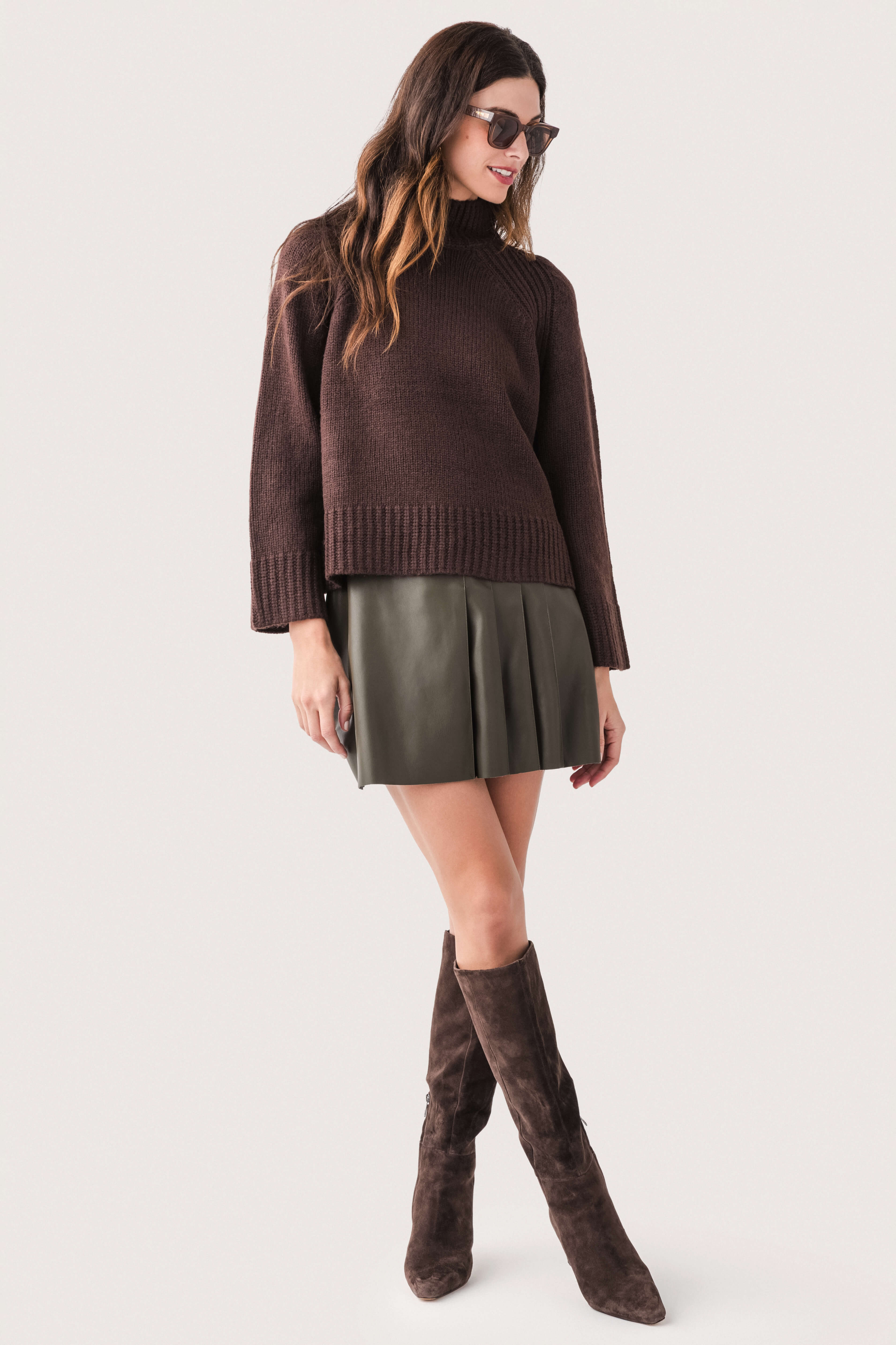 小物 ta.mi.e_1212 THML Faux Leather Pleated Mini Skirt – Social Threads