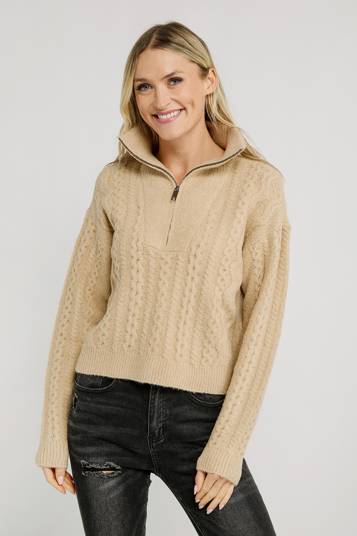 RD Style Ulrica Long Sleeve 1/4 Zip Pullover