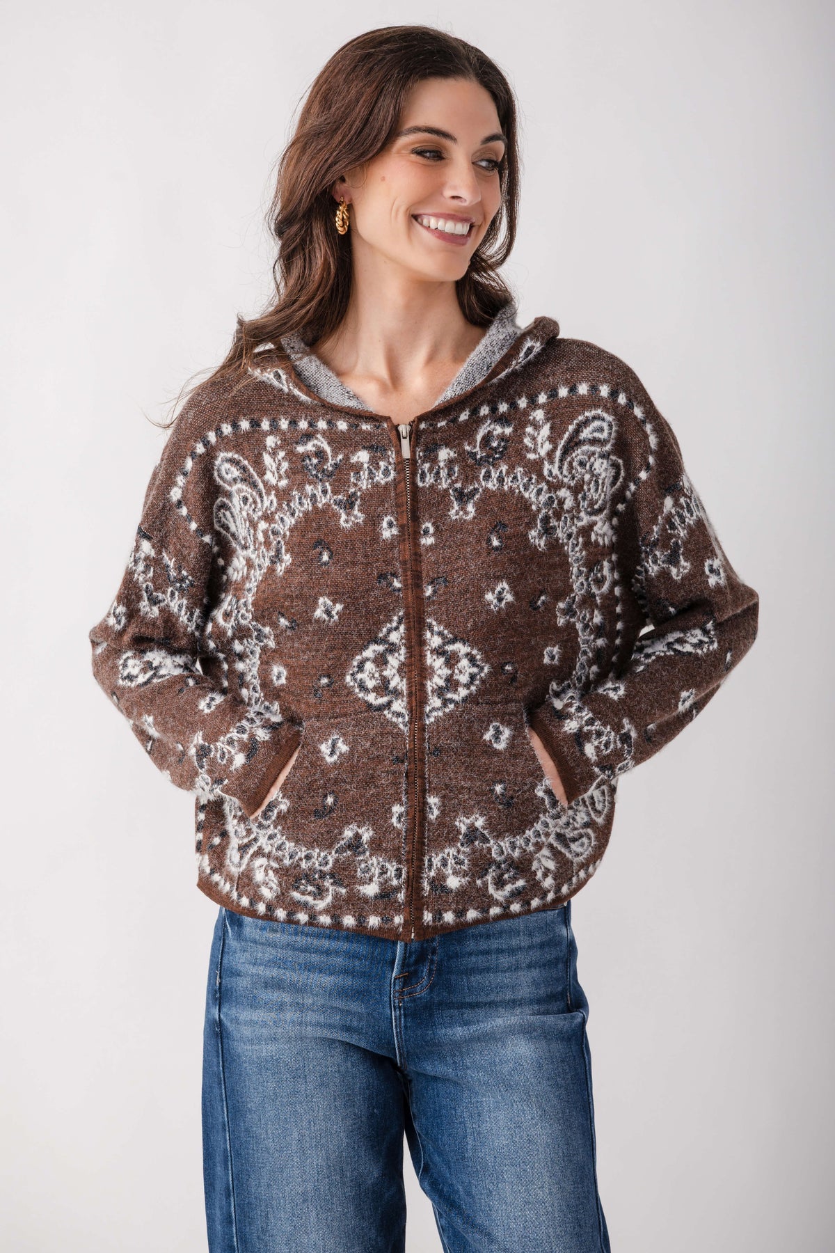 Raisonnel Bandana Hooded Cardigan