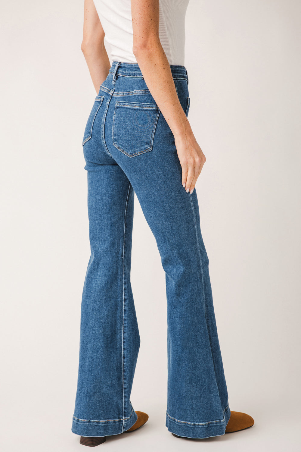 The Risen Mid Rise Jeans with Front Patch Pockets