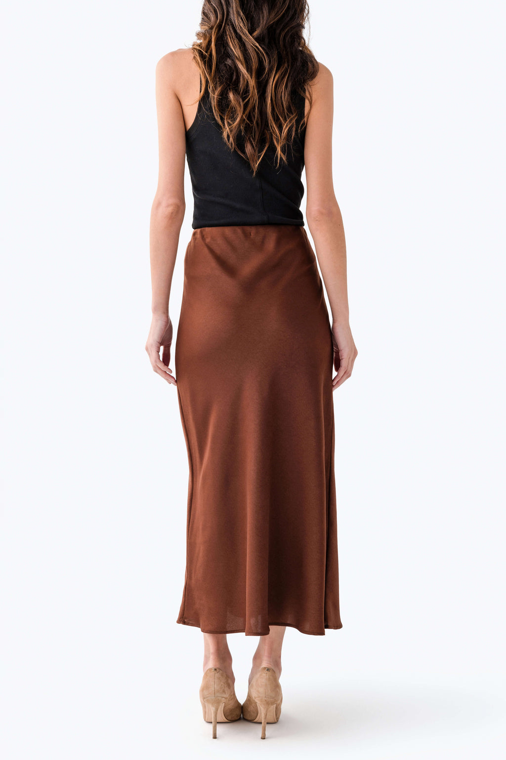 Seraphine Row Satin Maxi Skirt