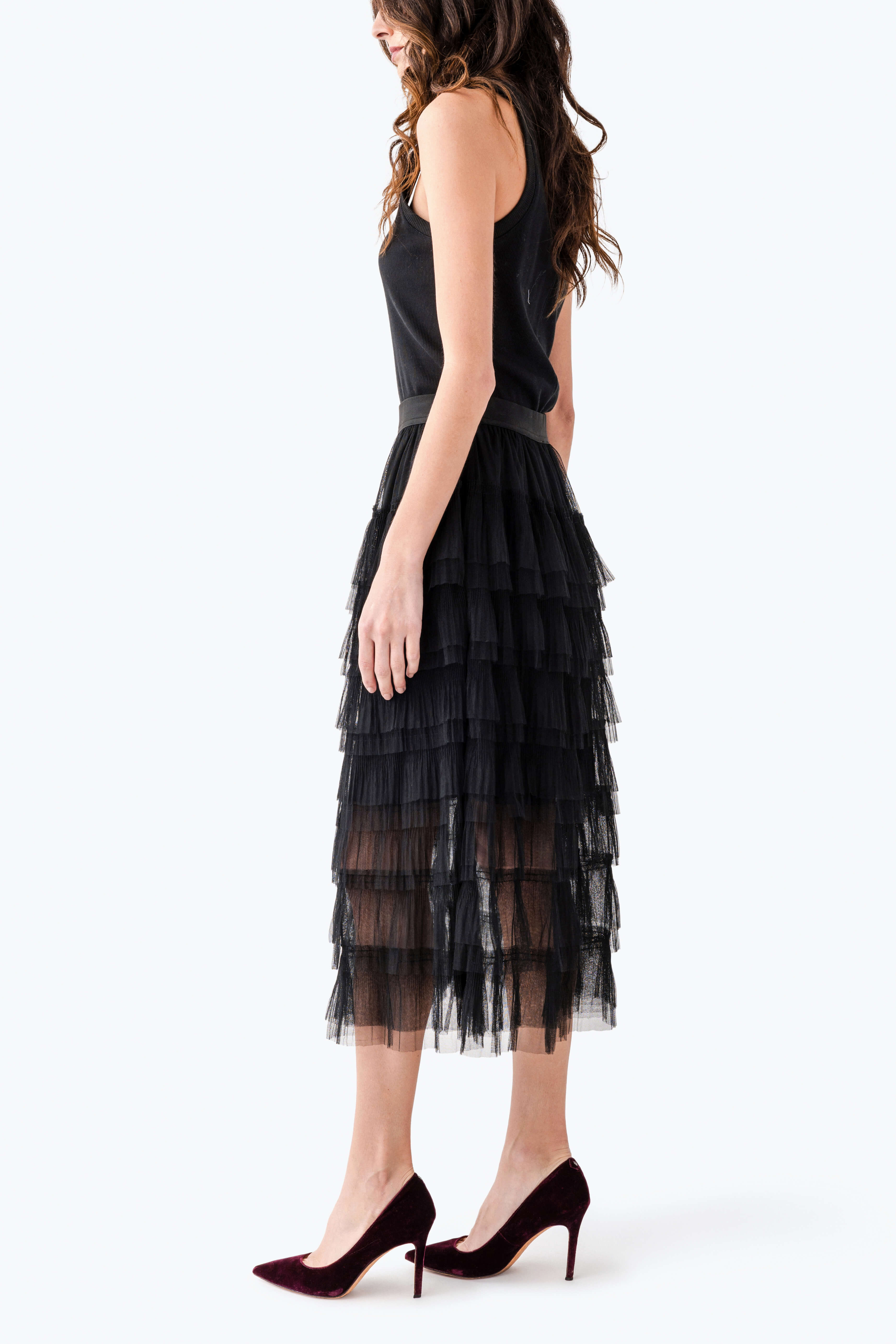 Dress Forum Ruffle Tiered Maxi Skirt