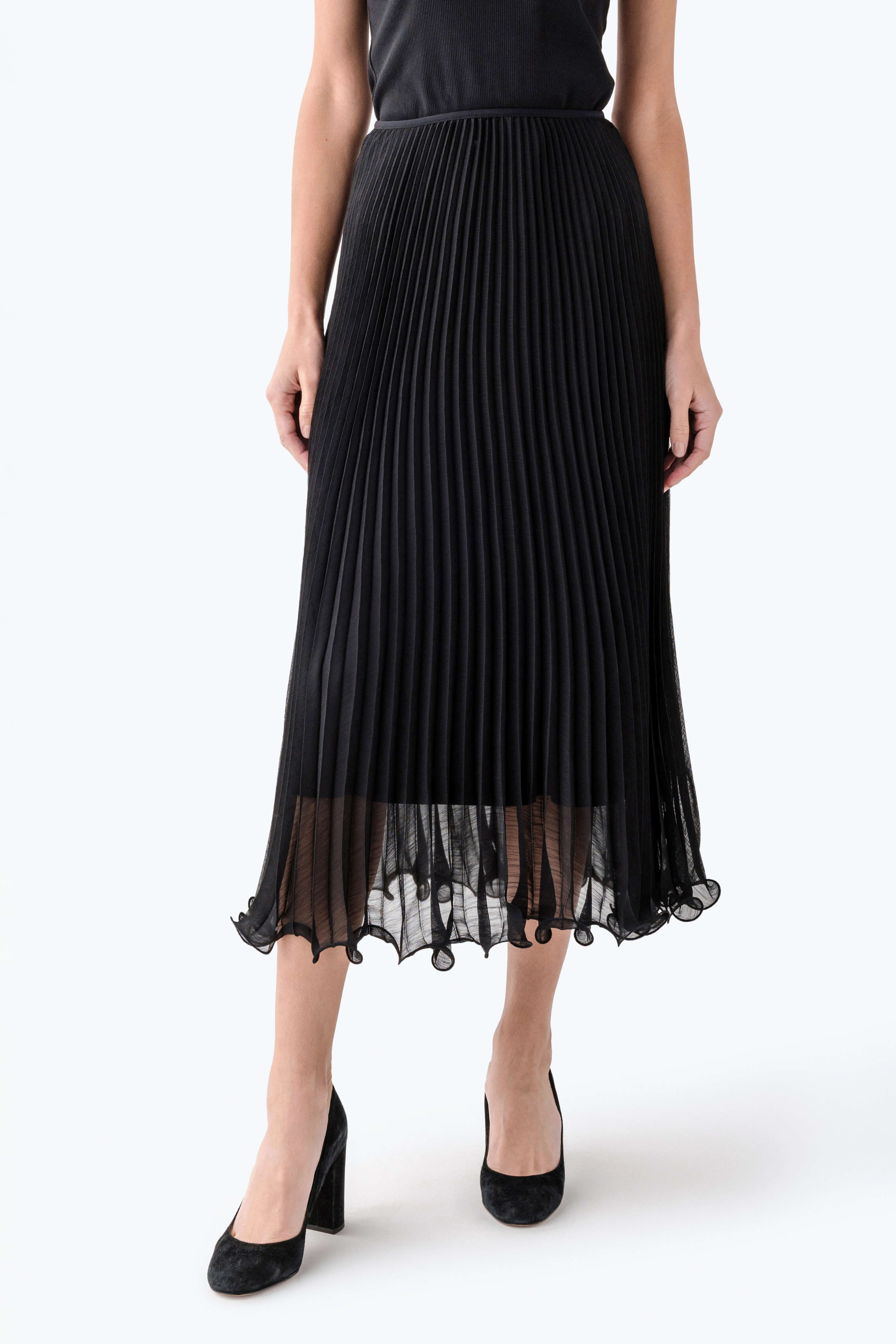 Seraphine Row Pleated Midi Skirt