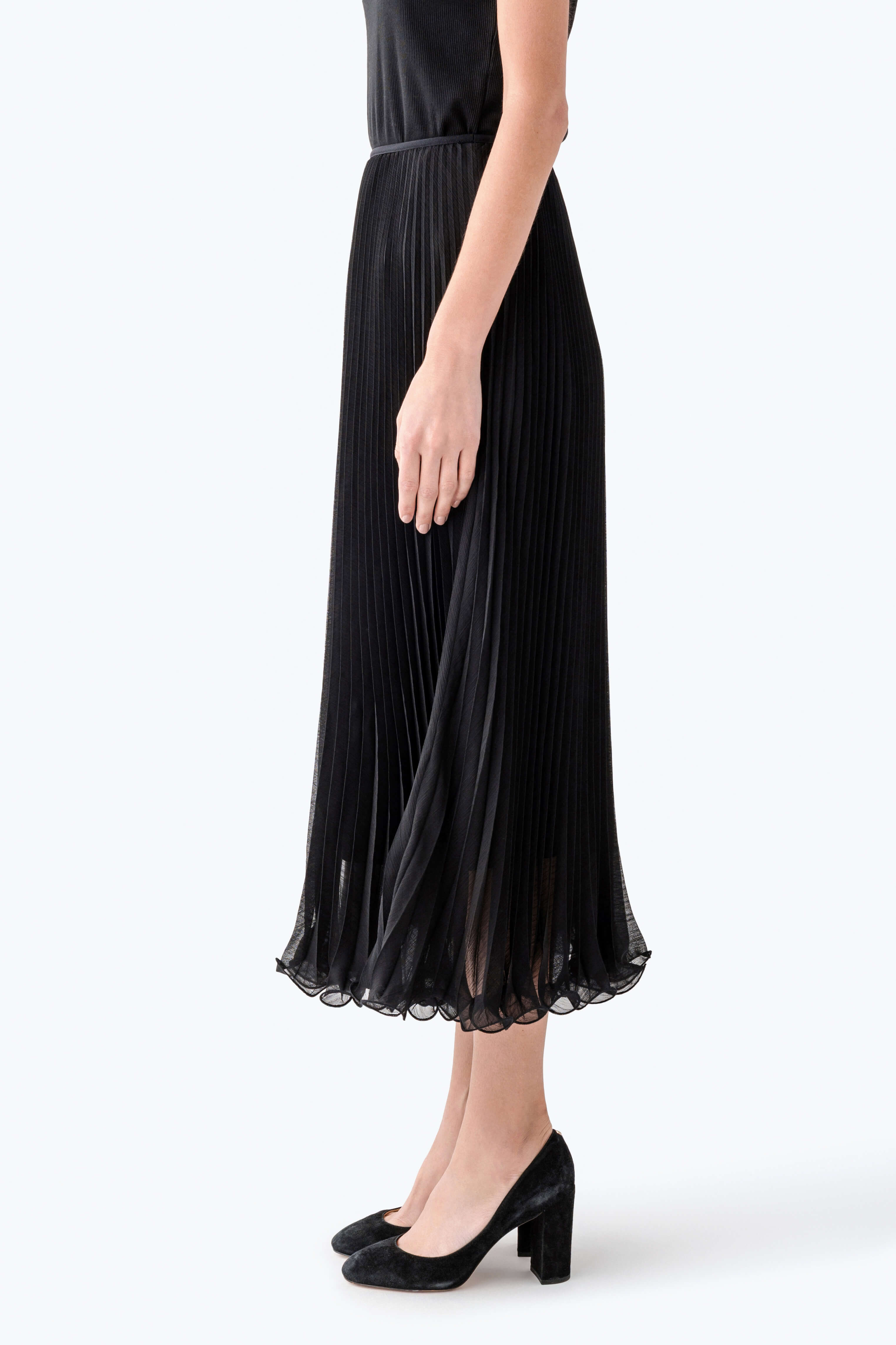 Seraphine Row Pleated Midi Skirt