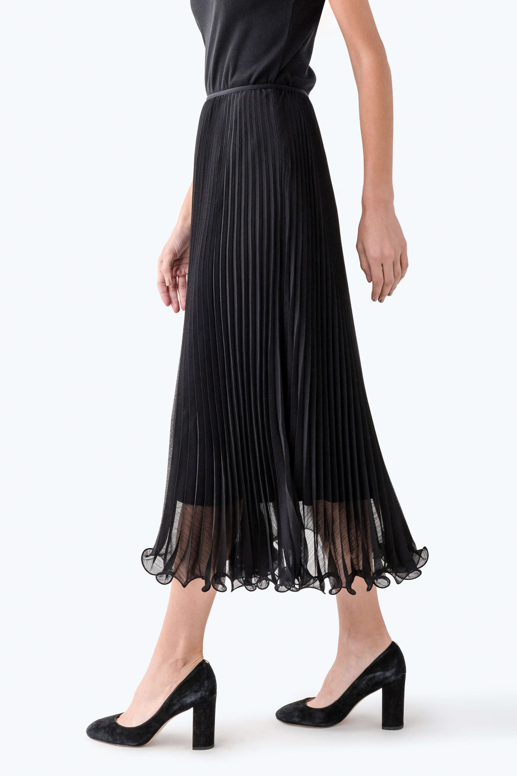 Seraphine Row Pleated Midi Skirt