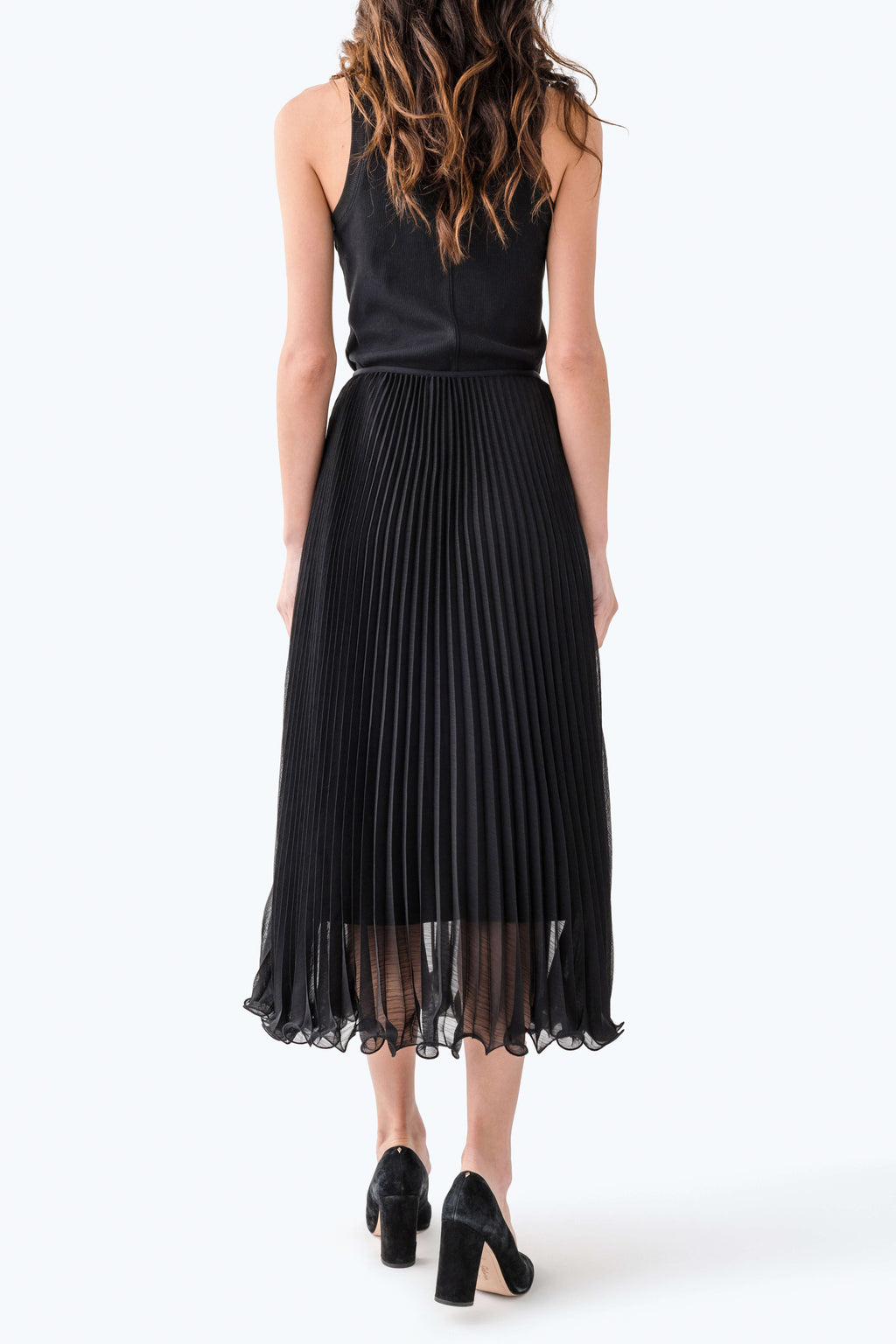 Seraphine Row Pleated Midi Skirt