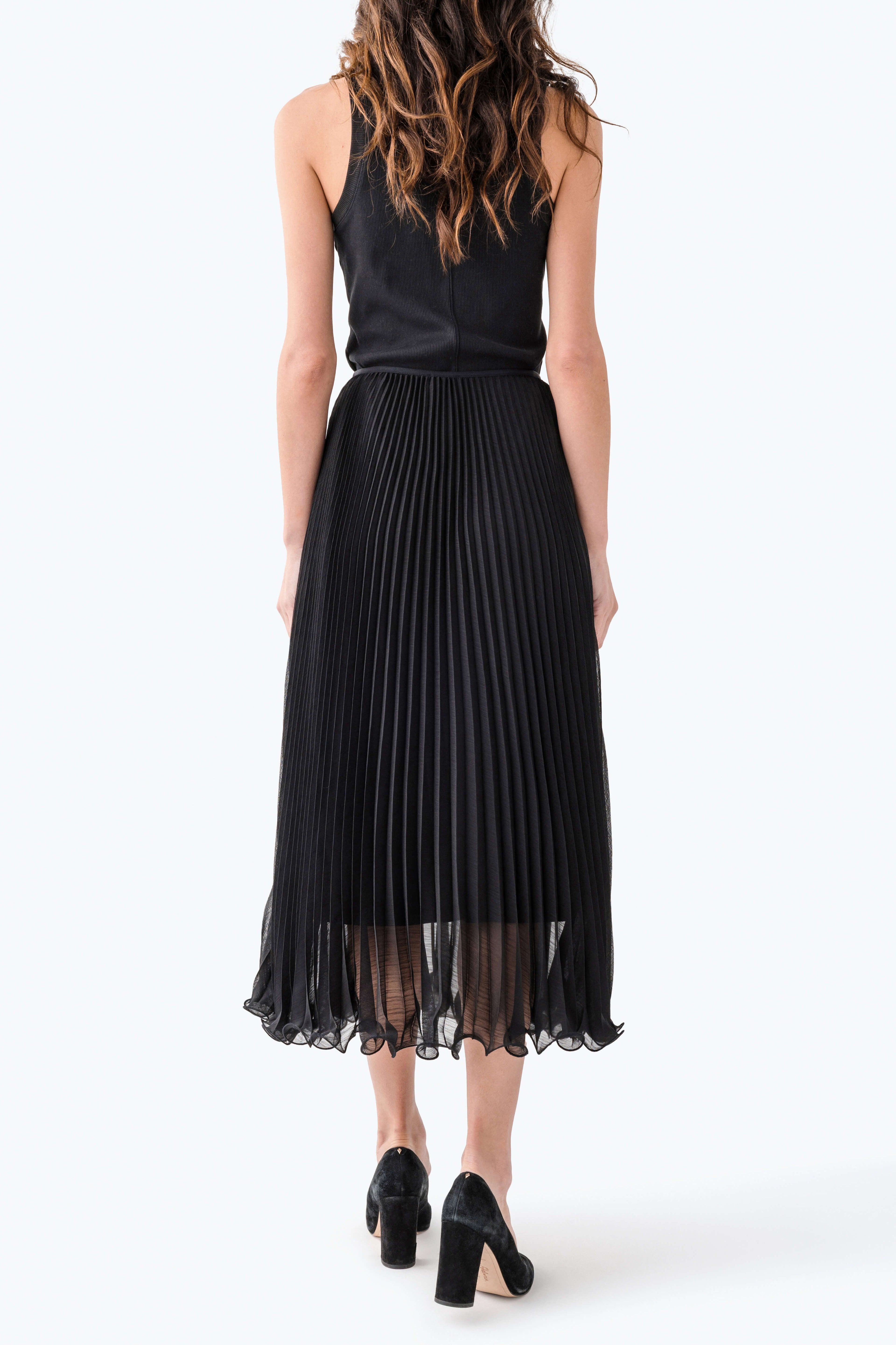 Seraphine Row Pleated Midi Skirt