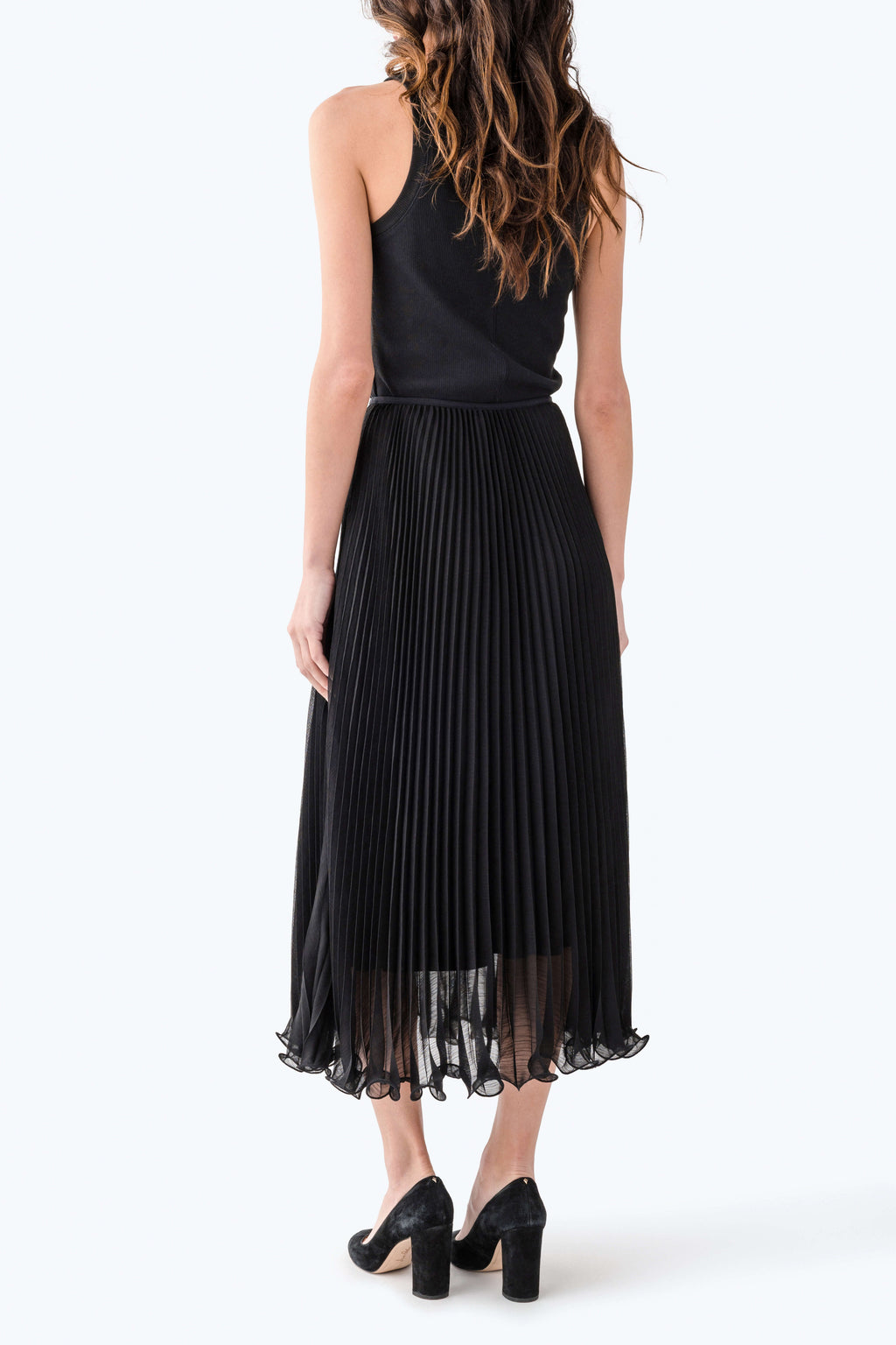 Seraphine Row Pleated Midi Skirt