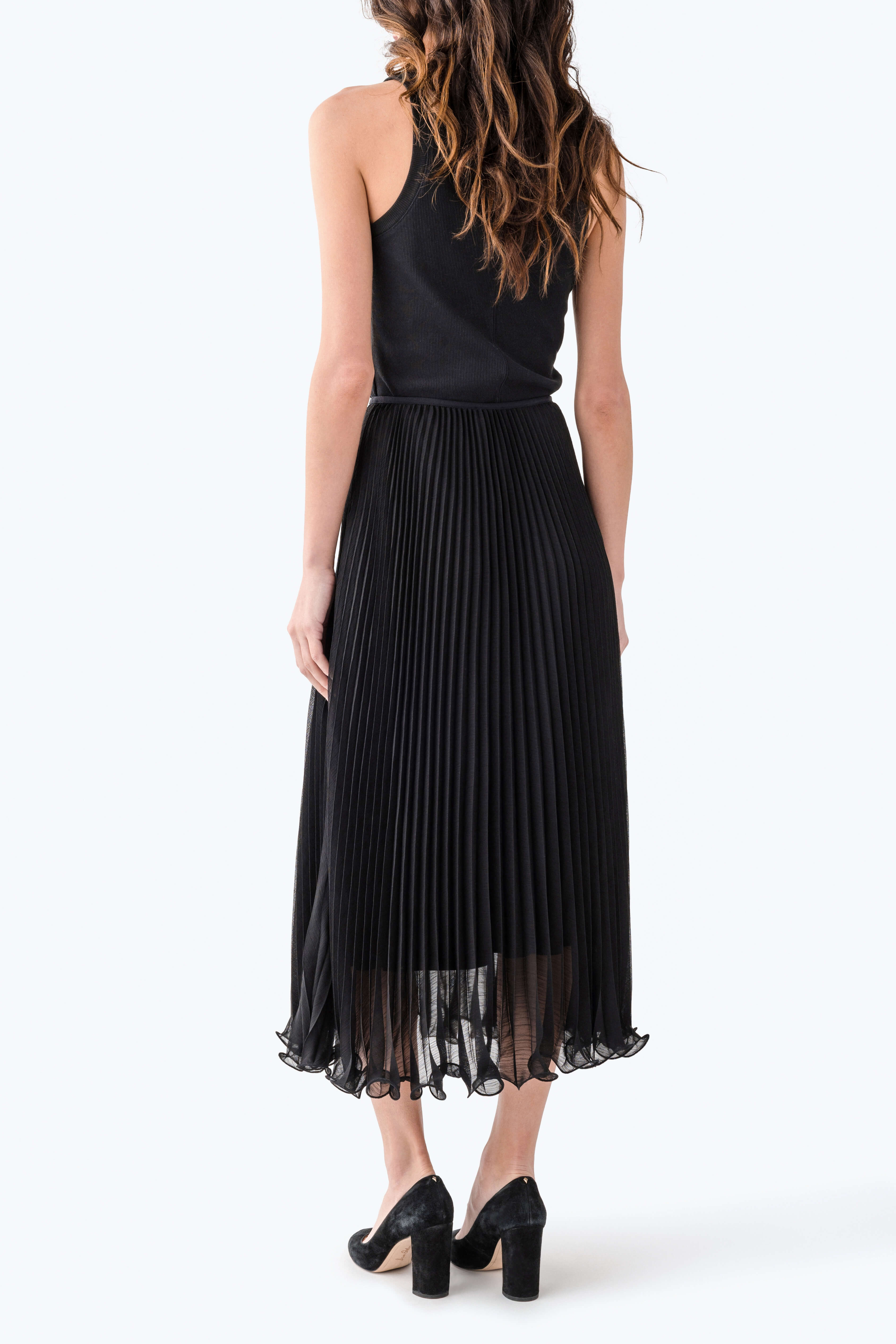 Seraphine Row Pleated Midi Skirt