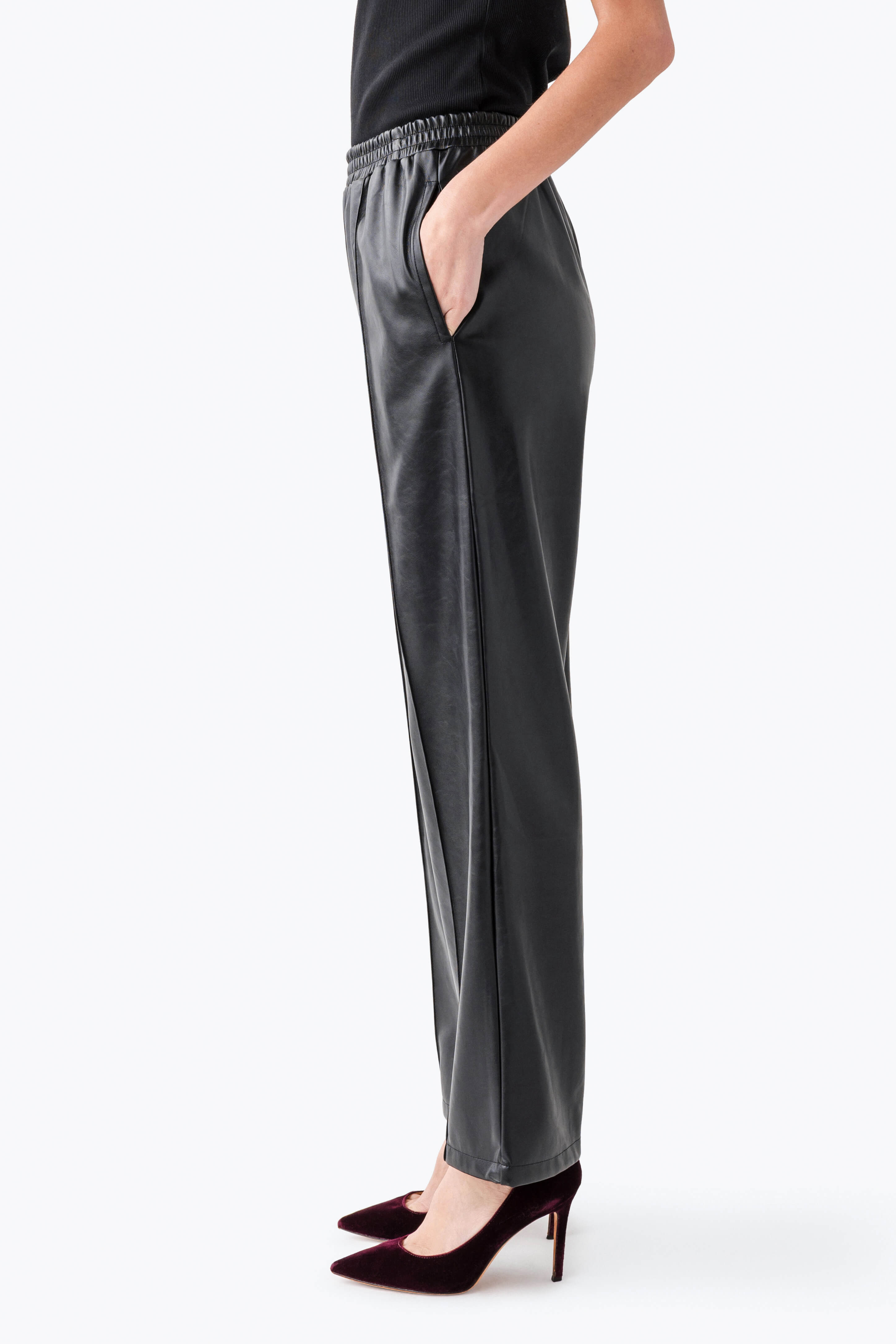 Elan Faux Leather Pleated Pants