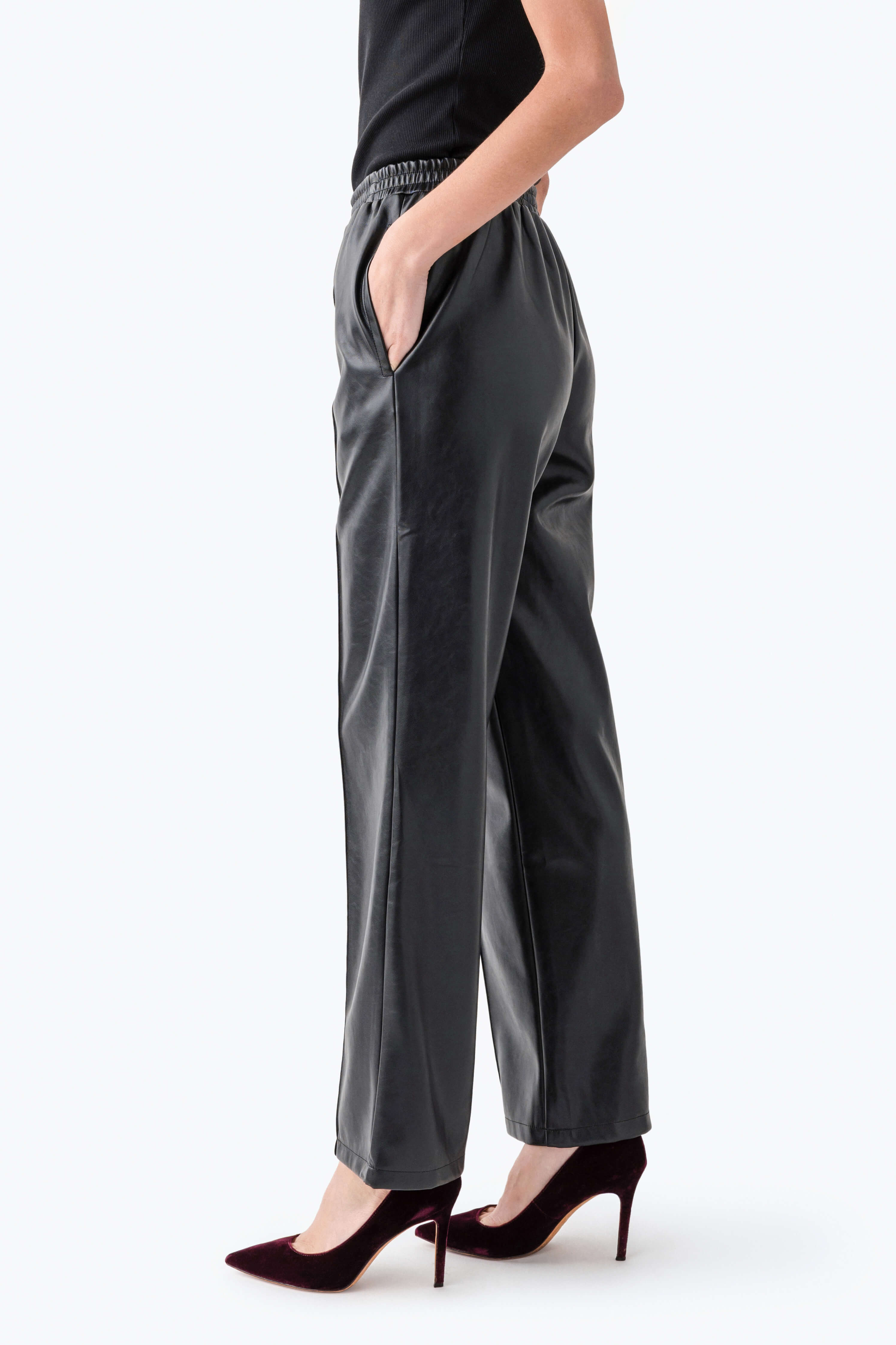 Elan Faux Leather Pleated Pants