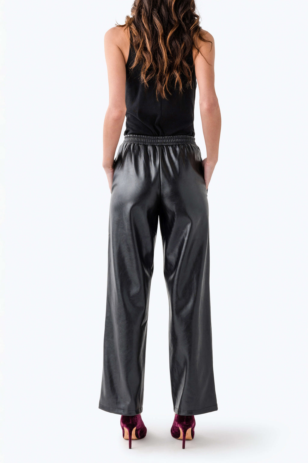 Elan Faux Leather Pleated Pants