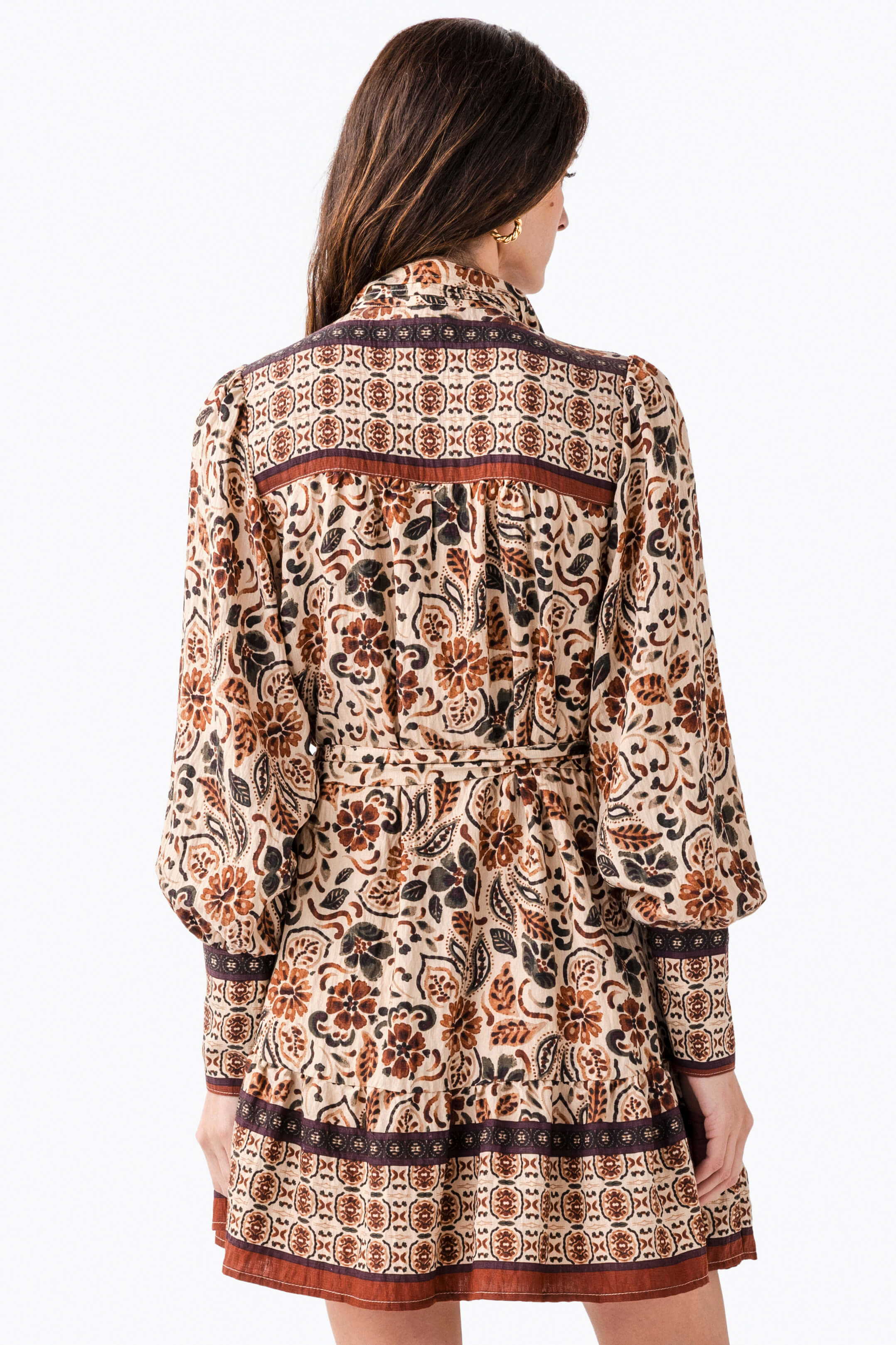 Fate Tiered Mini Dress with Pintuck Neckband