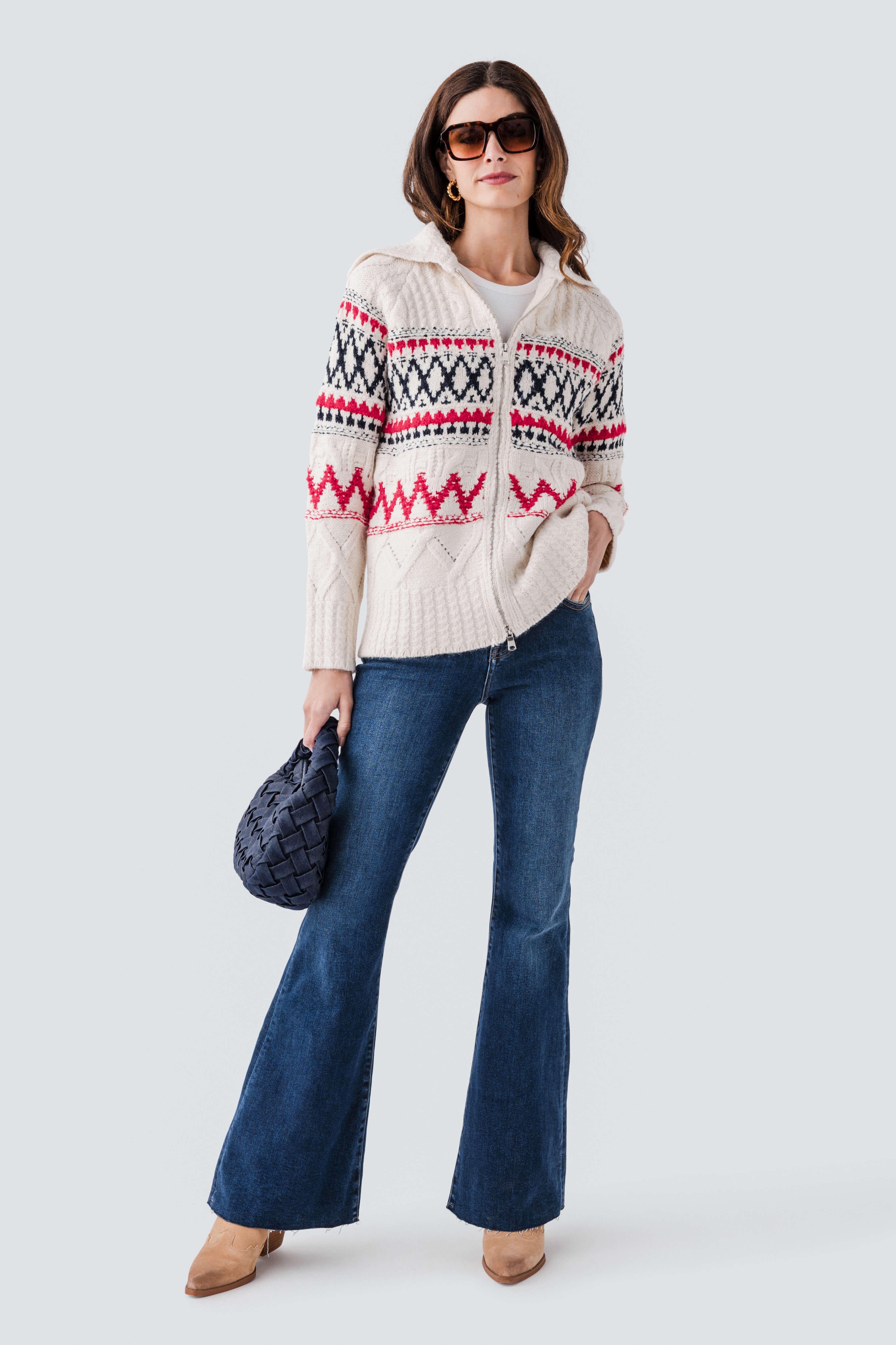 RD Style Anemone Long Sleeve Shirt Neck Cardigan